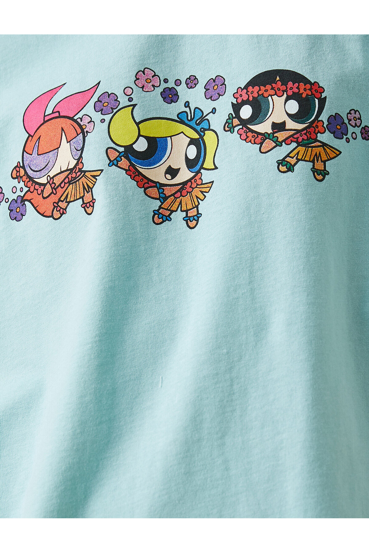 Power Puff Girls Baskılı Lisanslı Kısa Kollu Pamuklu Tişört