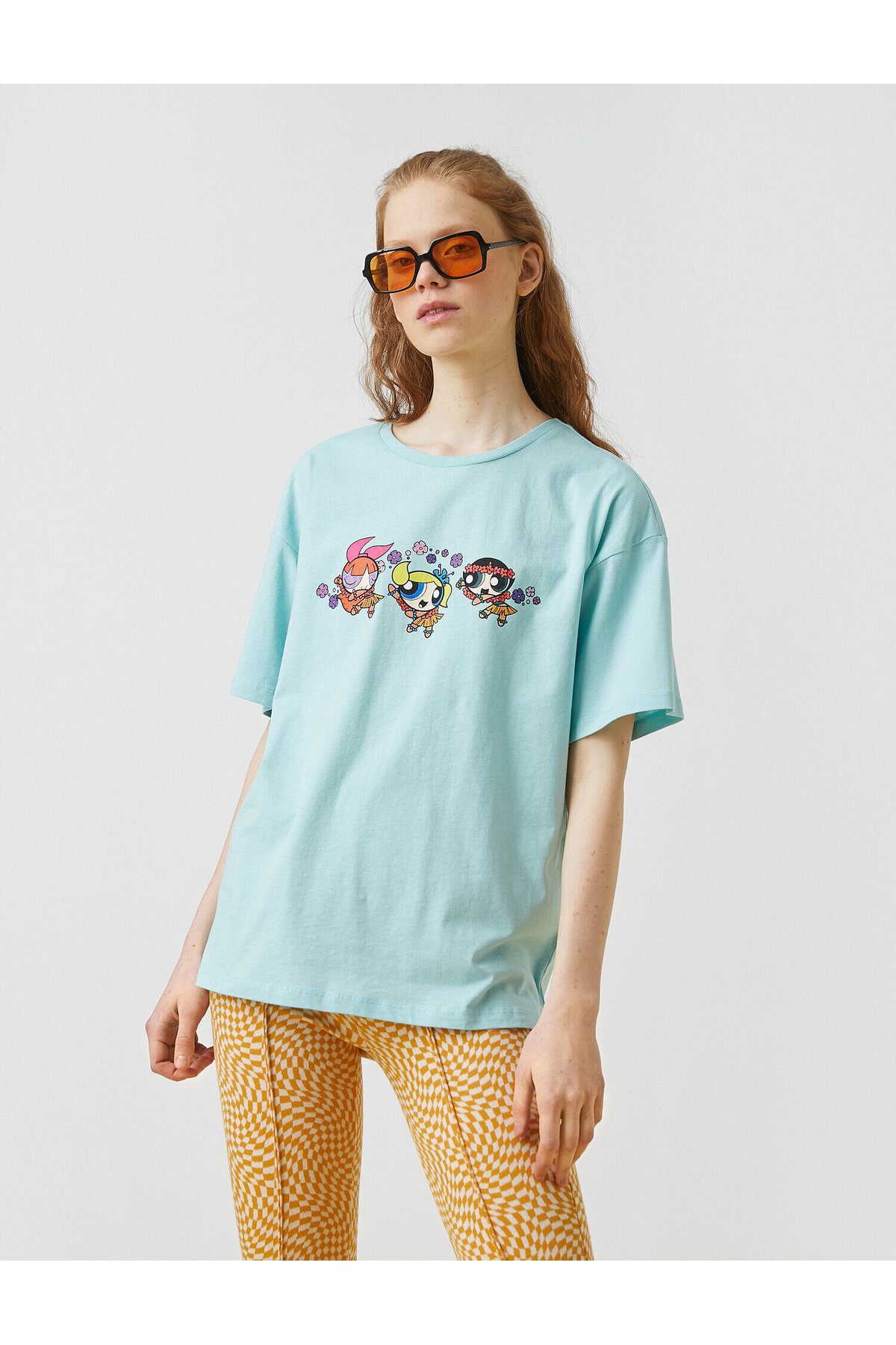 Power Puff Girls Baskılı Lisanslı Kısa Kollu Pamuklu Tişört