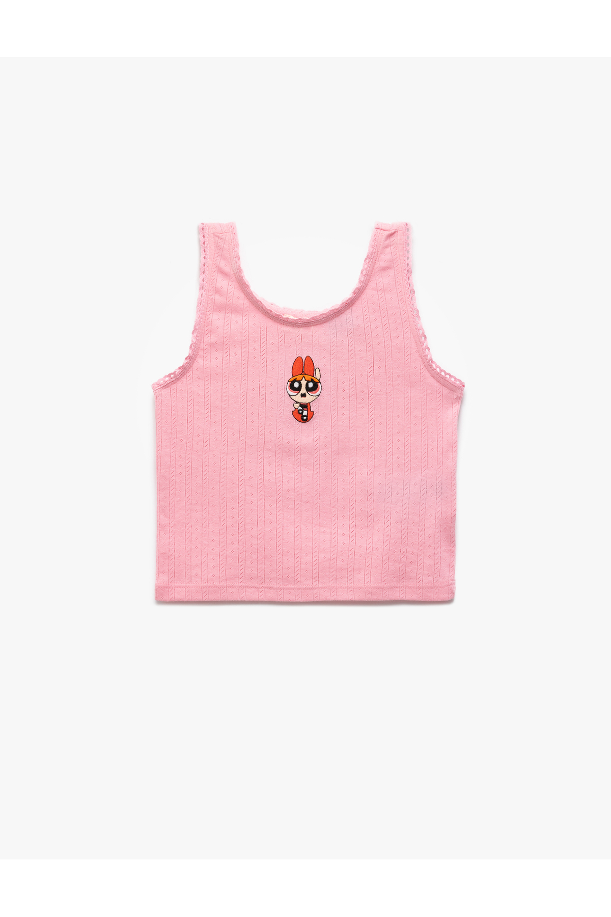 Powerpuff Girls İşlemeli Lisanslı Kolsuz Bisiklet Yaka Atlet