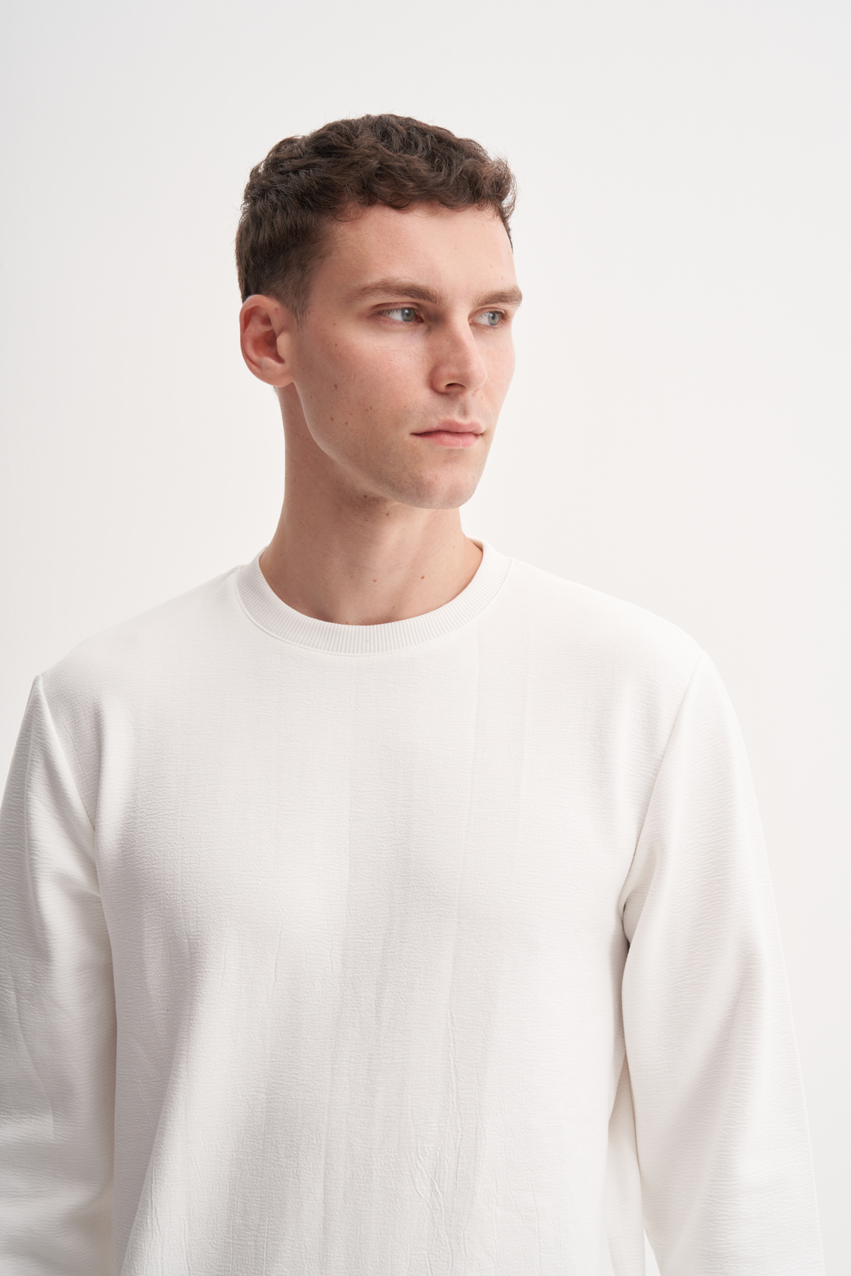 Premium İnce Desenli Jakar Viskon Karışımlı Regular Fit Sweatshirt-53520