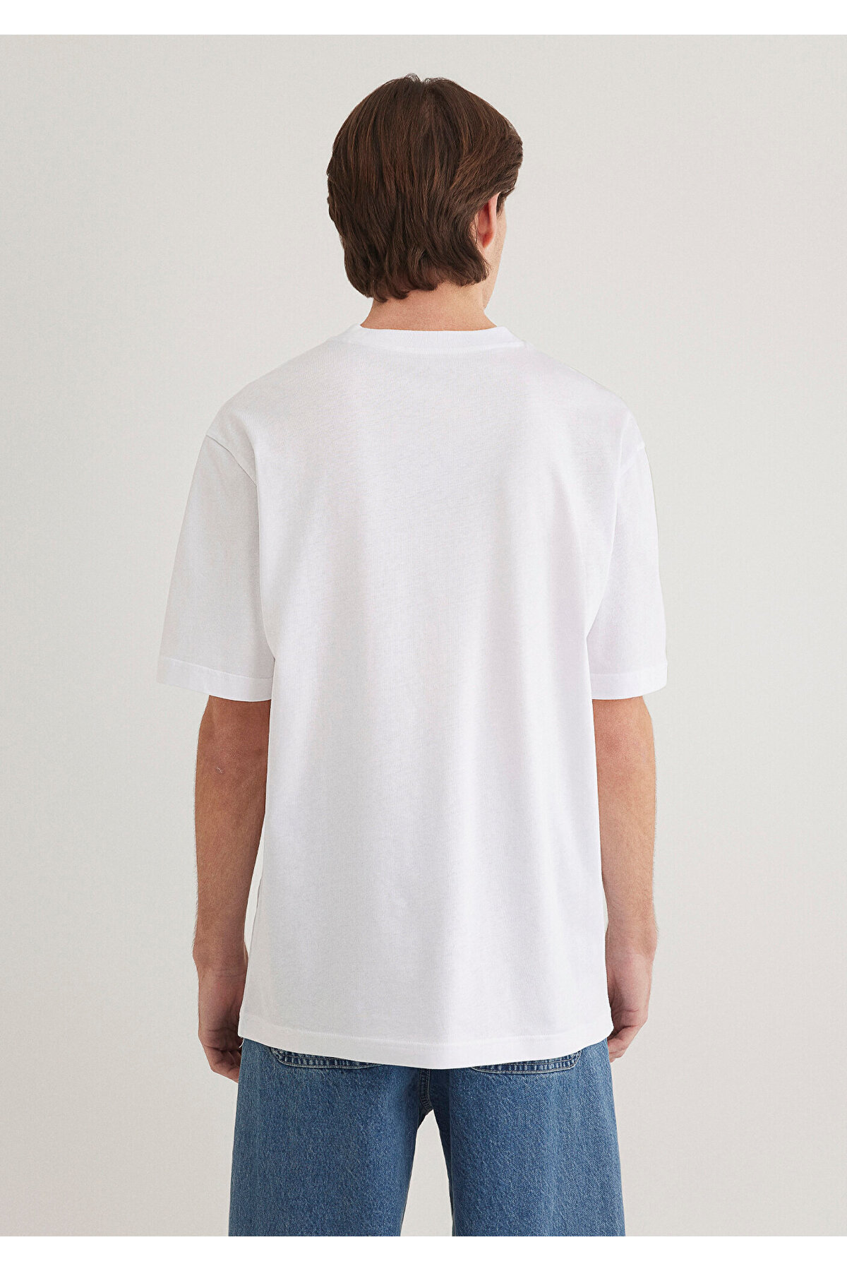 Pro Logo Baskılı Beyaz Tişört Loose Fit / Bol Rahat Kesim 0612750-620