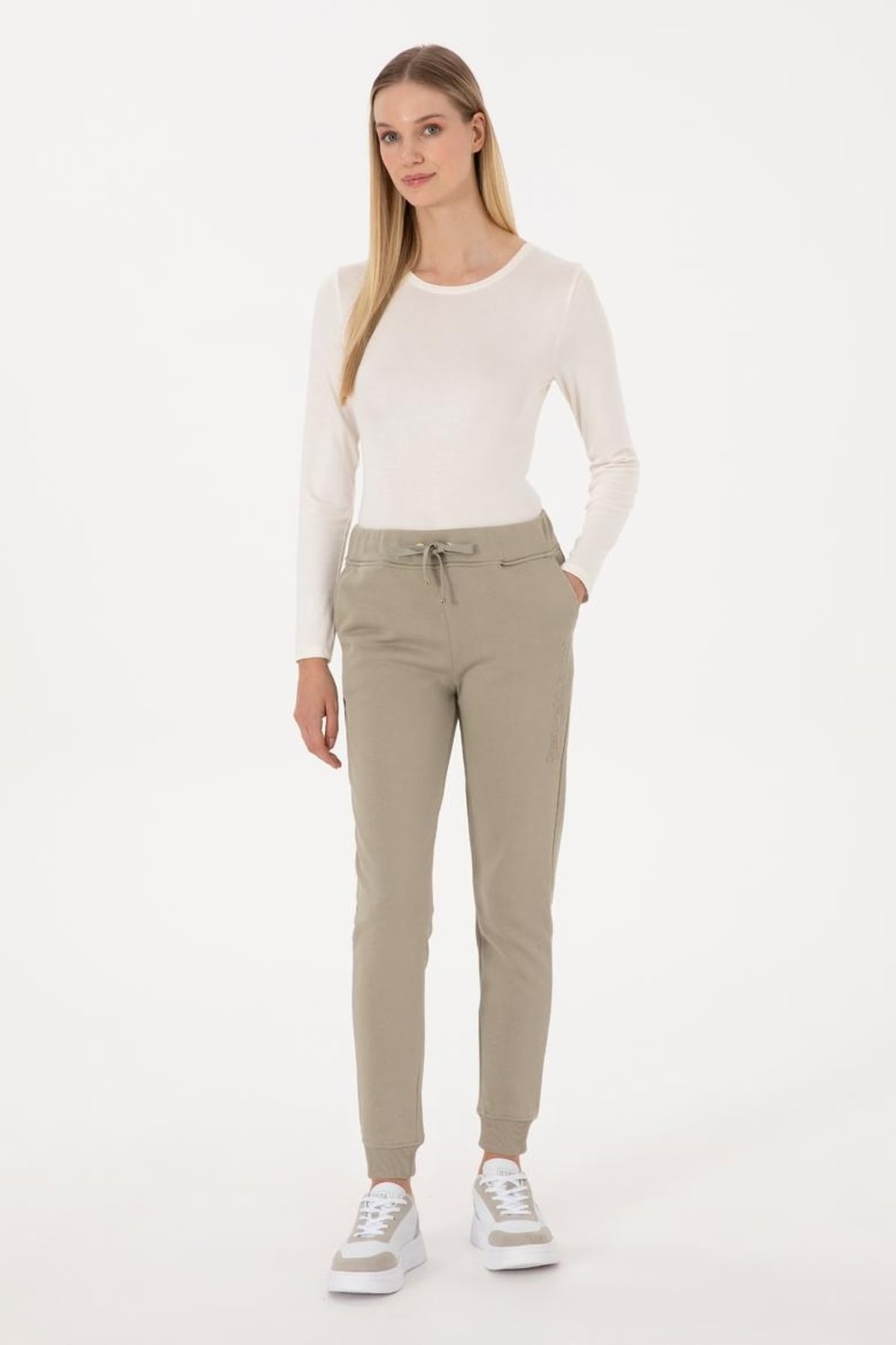 Pt01-Sk025 U.S Polo Assn. Kadın Kanvas Pantolon 2226693 Haki