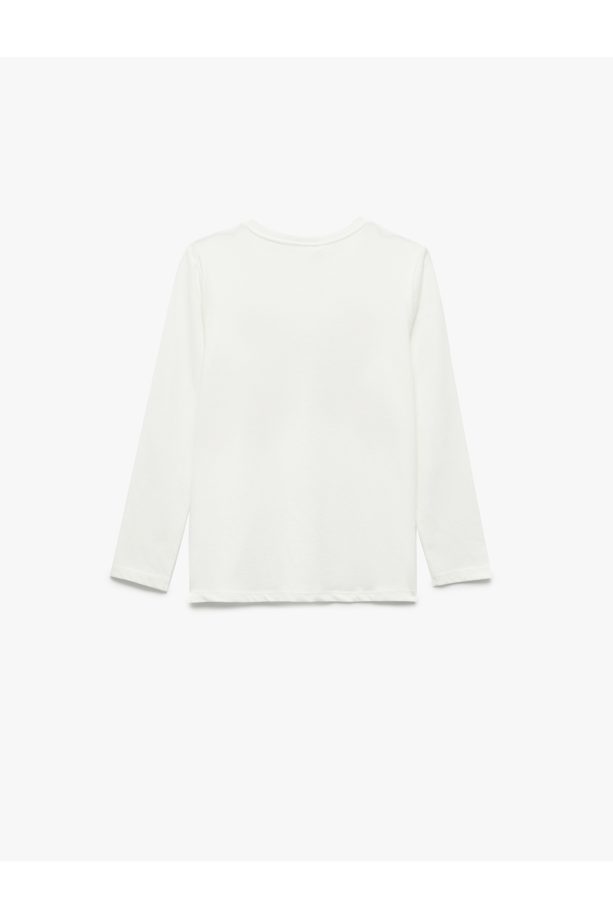 Pullu Payetli Ekru Kız Çocuk Uzun Kollu T-shirt 6WKG10287AK