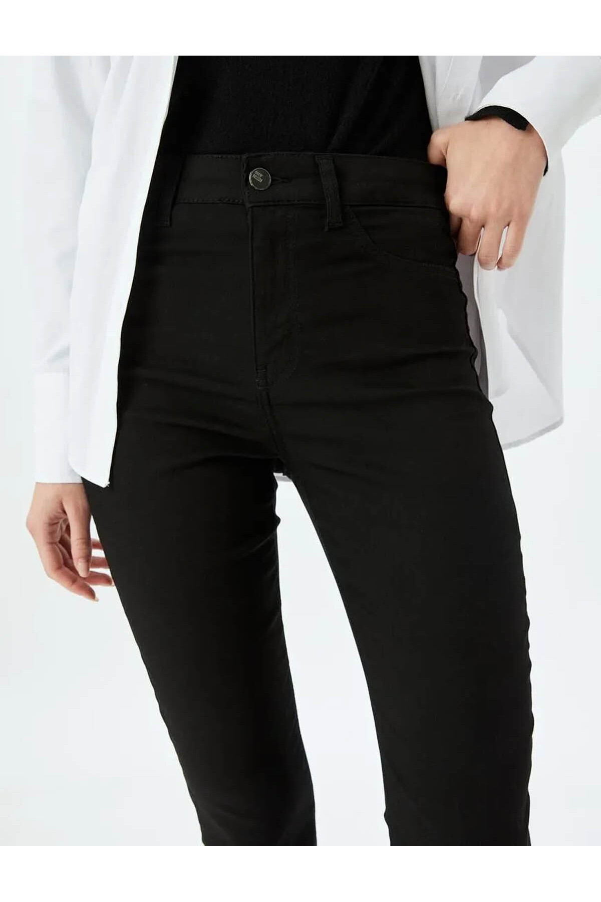 Push Up Fit Jean-Yüksek Bel Skinny Fit Toparlayıcı Siyah Kadın Jean Pantolon 5SAL40033MD