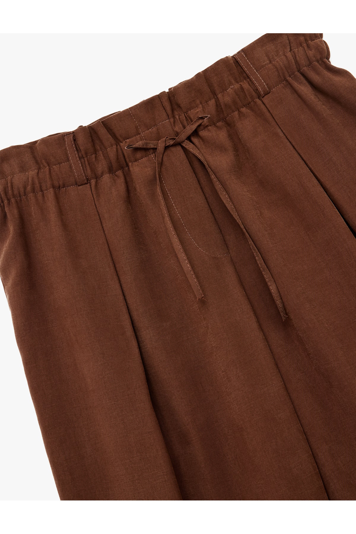 Rahat Kalıp Beli Lastikli Bağcıklı Pile Detaylı Bol Paça Pantolon