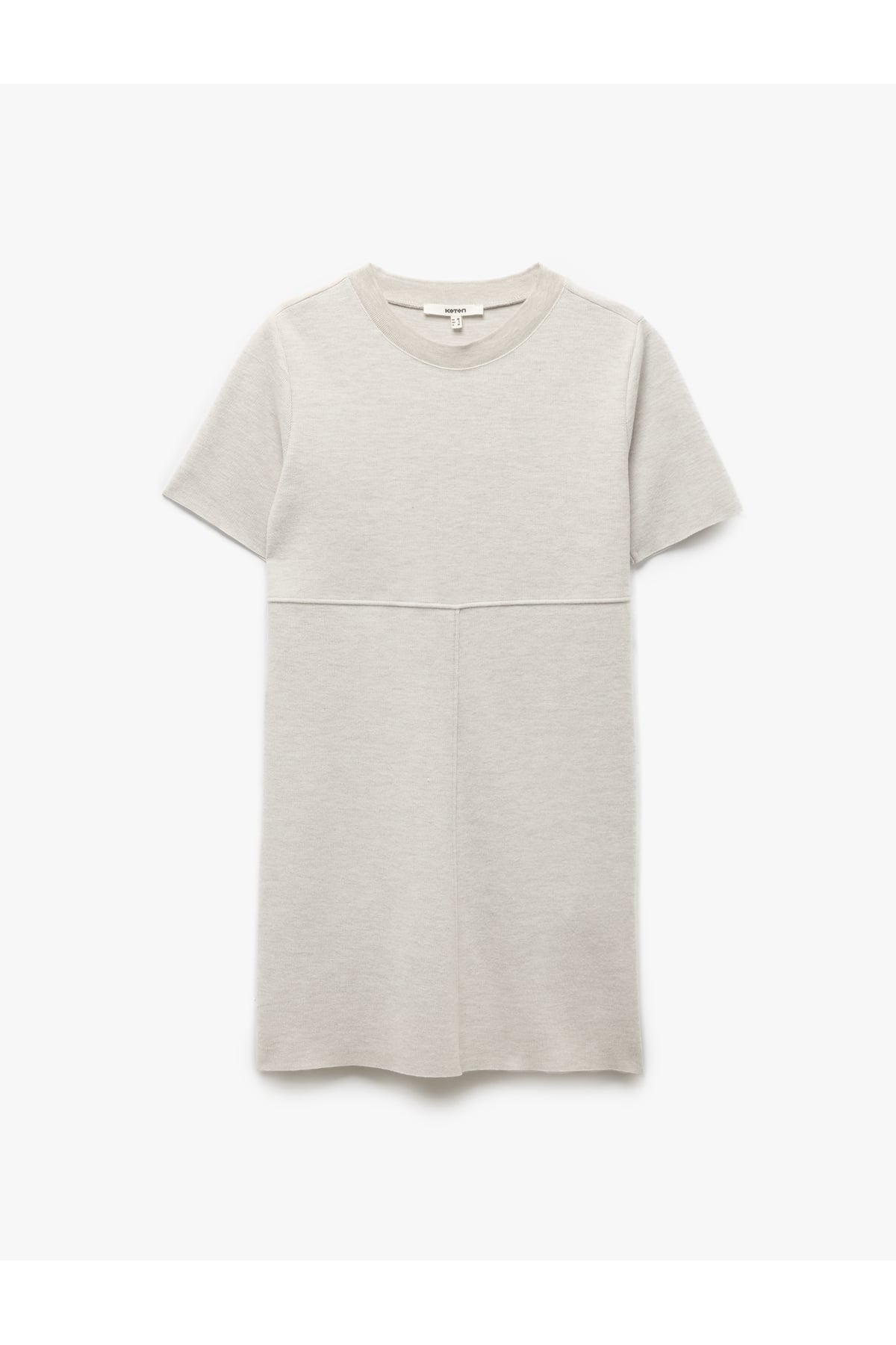 Regular Fit Bisiklet Yaka Kısa Kollu Mini Elbise