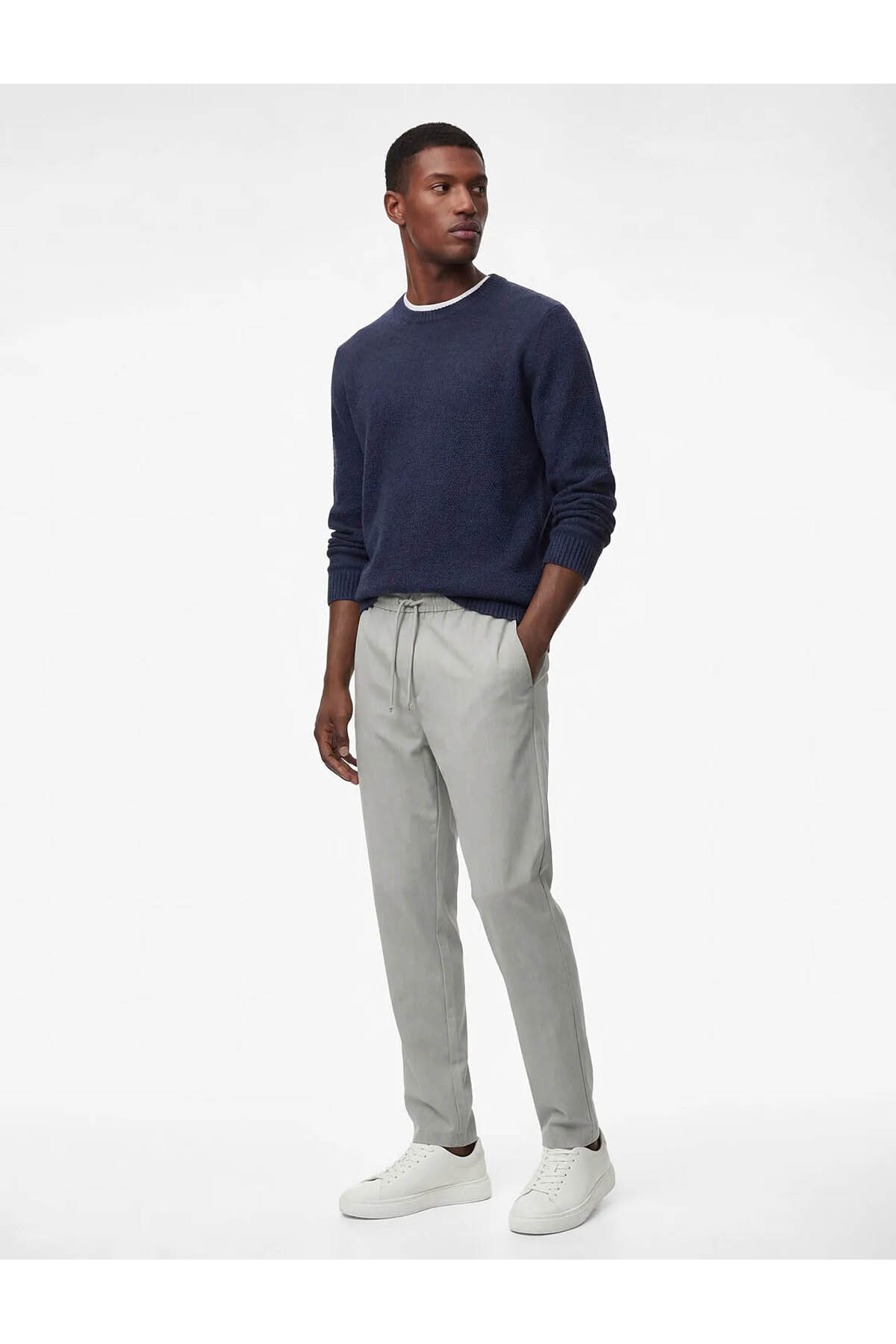 Regular Fit Cepli Beli Bağcıklı Kumaş Pantolon