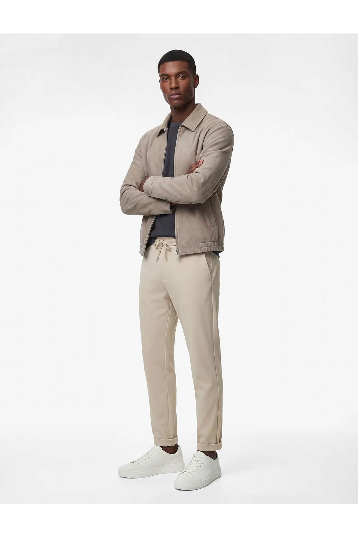 Regular Fit Cepli Beli Bağcıklı Kumaş Pantolon