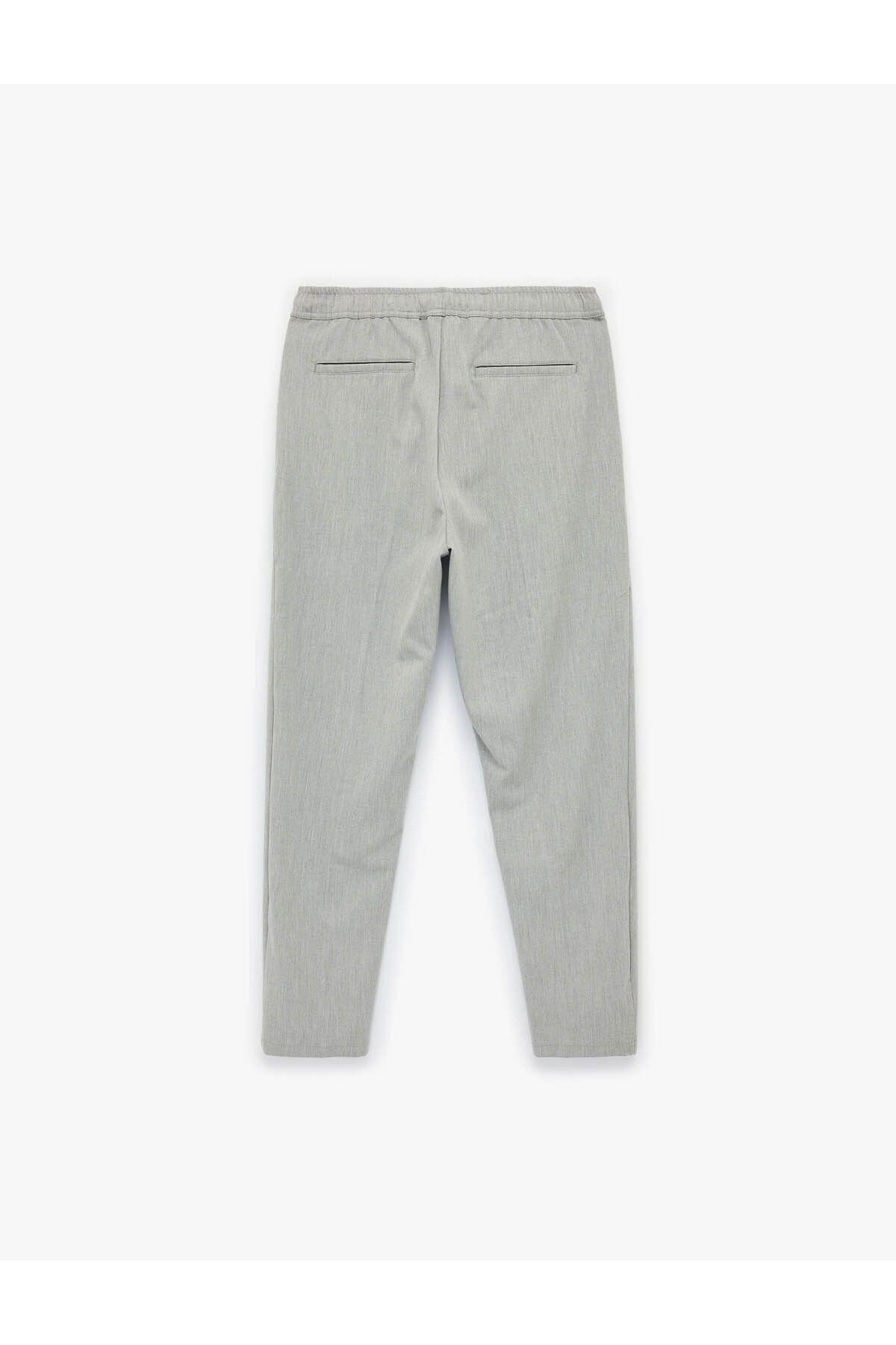 Regular Fit Cepli Beli Bağcıklı Kumaş Pantolon