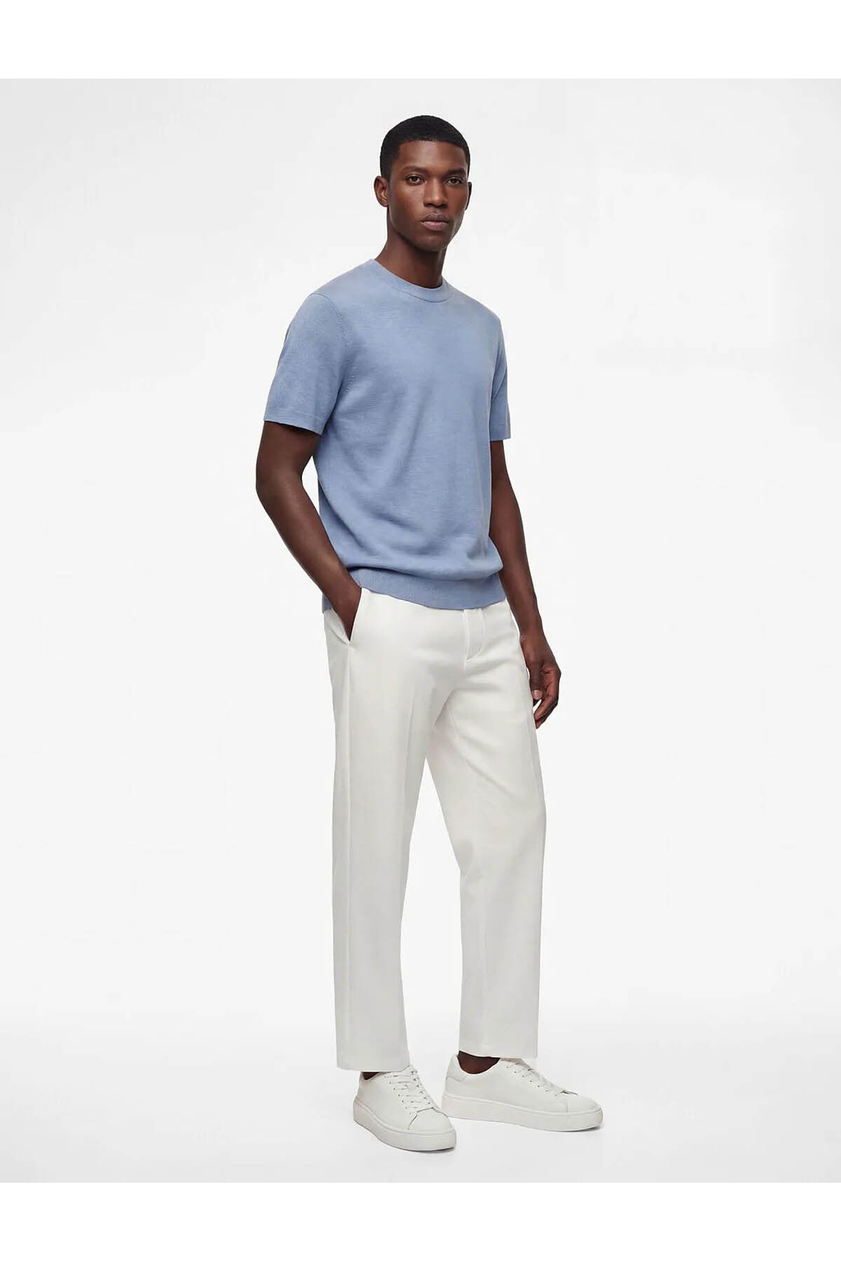 Regular Fit Cepli Beli Bağcıklı Kumaş Pantolon