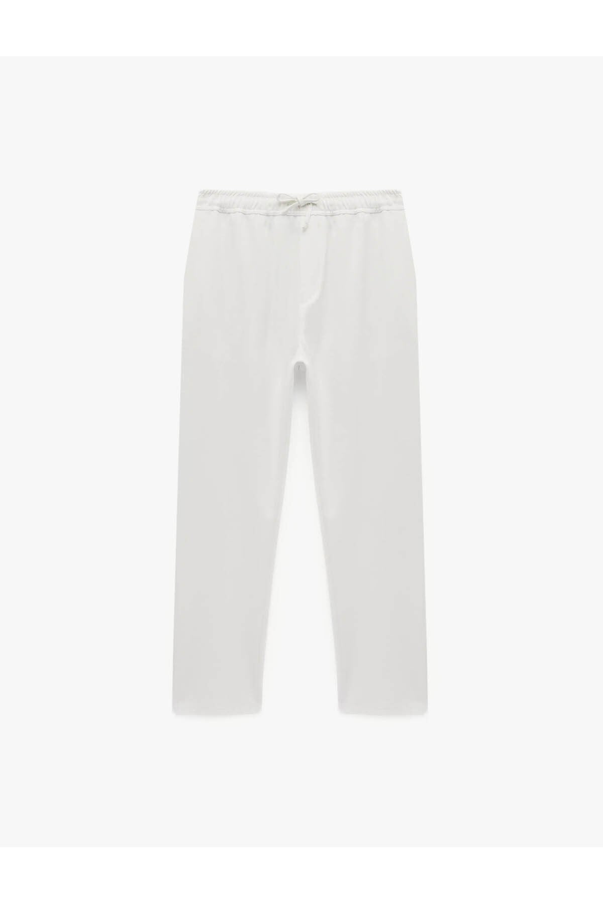 Regular Fit Cepli Beli Bağcıklı Kumaş Pantolon