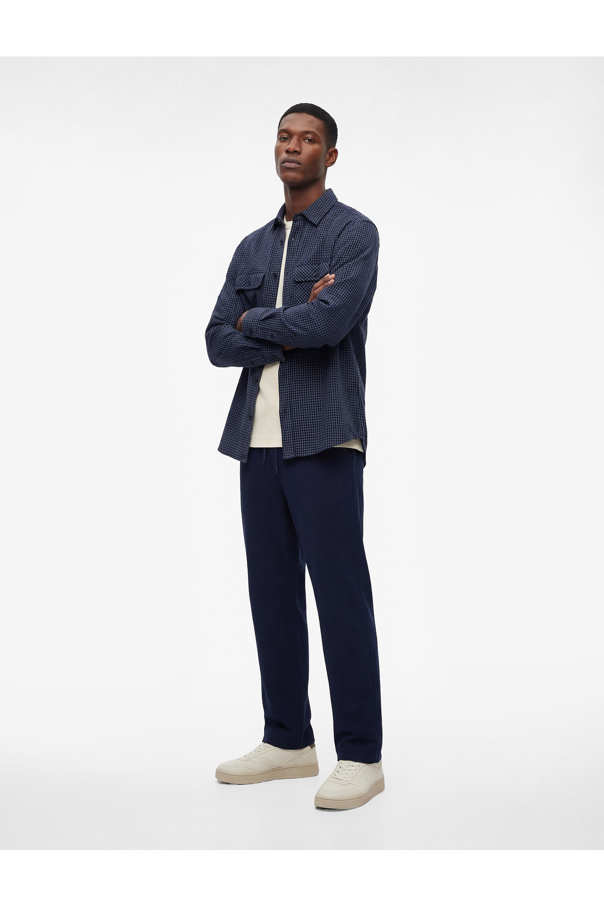 Regular Fit Cepli Krinkıl Beli Bağcıklı Chino Pantolon