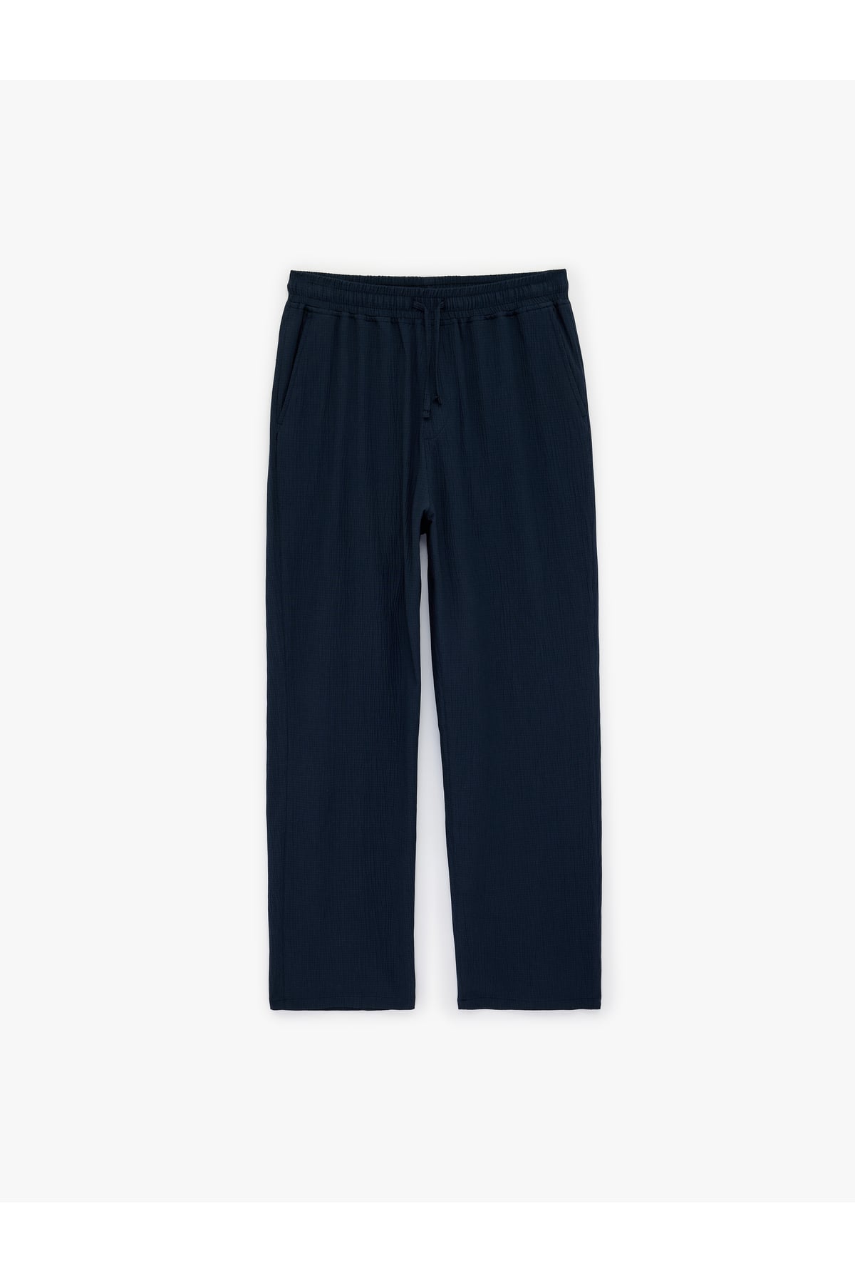 Regular Fit Cepli Krinkıl Beli Bağcıklı Chino Pantolon