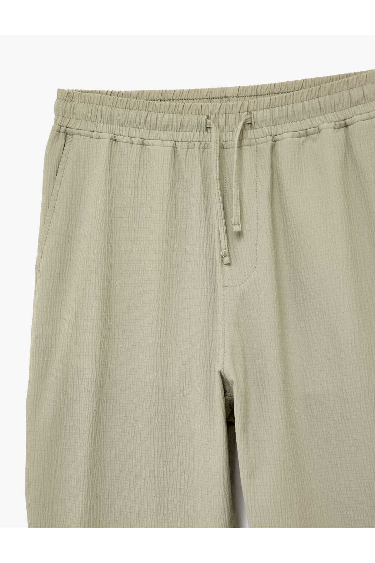 Regular Fit Cepli Krinkıl Beli Bağcıklı Chino Pantolon