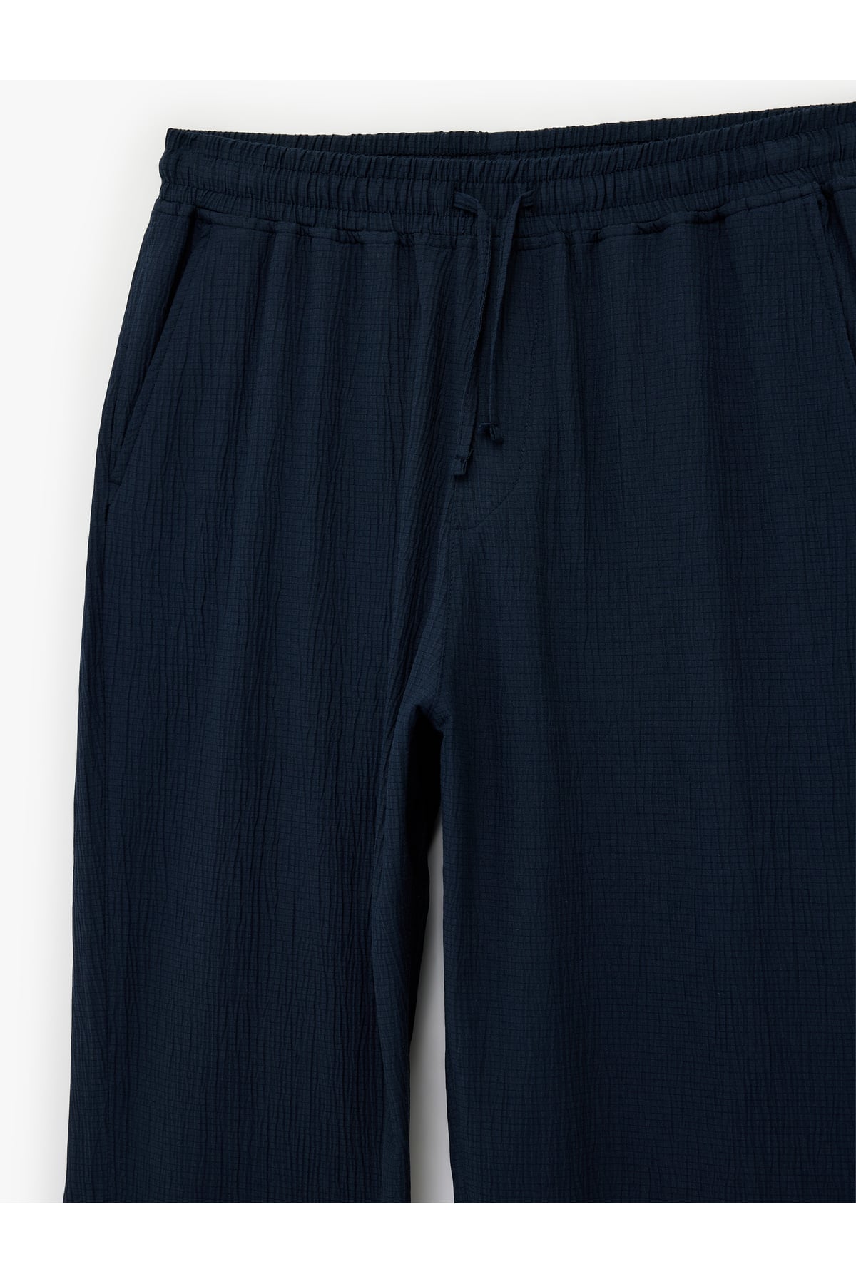 Regular Fit Cepli Krinkıl Beli Bağcıklı Chino Pantolon
