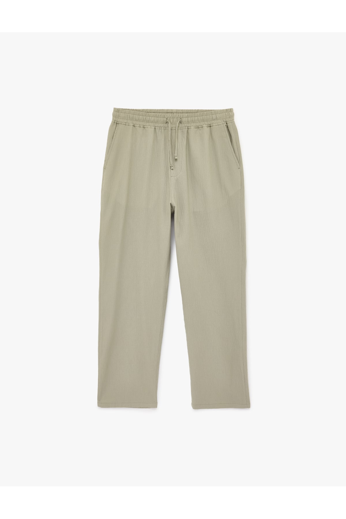 Regular Fit Cepli Krinkıl Beli Bağcıklı Chino Pantolon