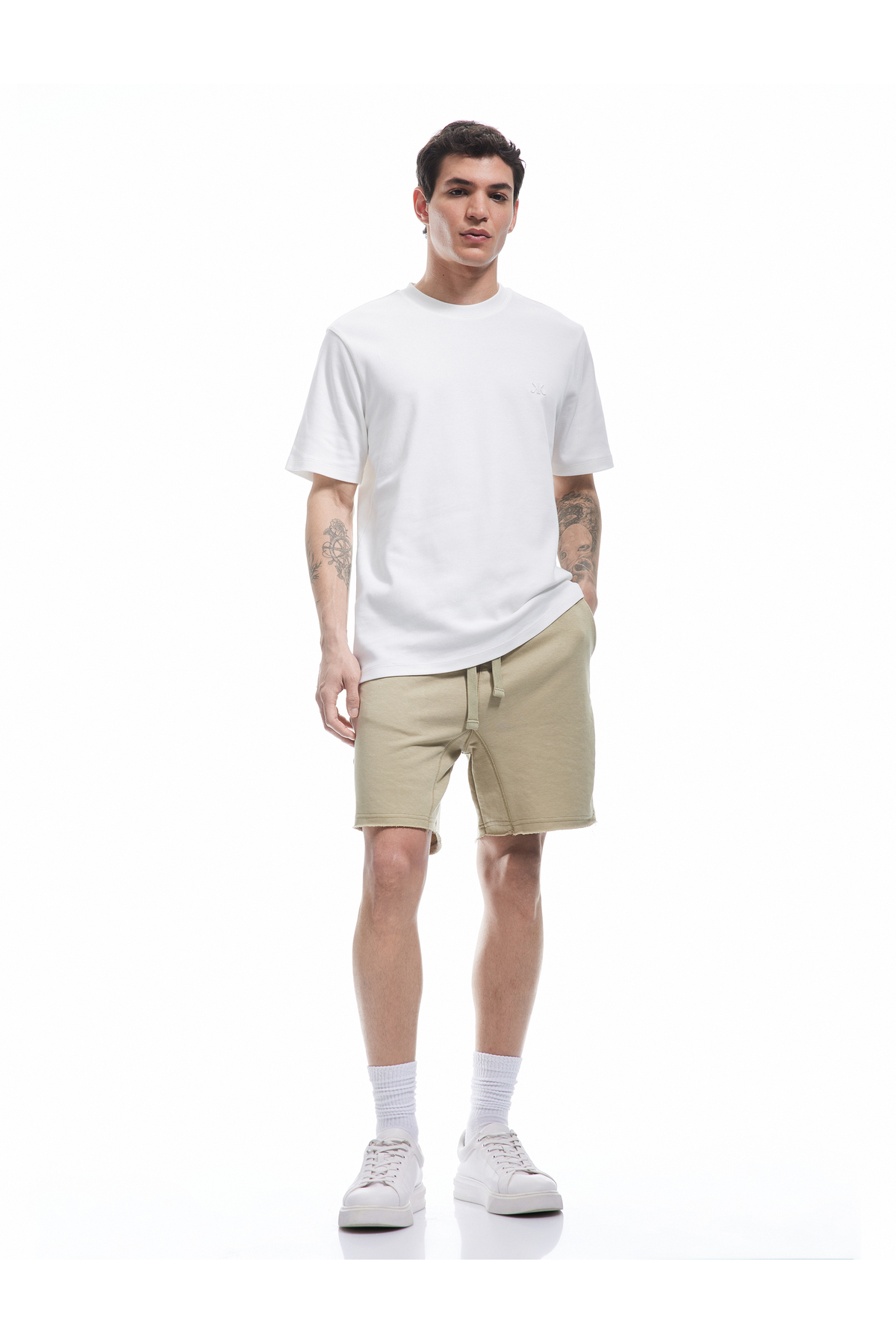 Regular Fit Cepli Mini Beli Bağcıklı Şort