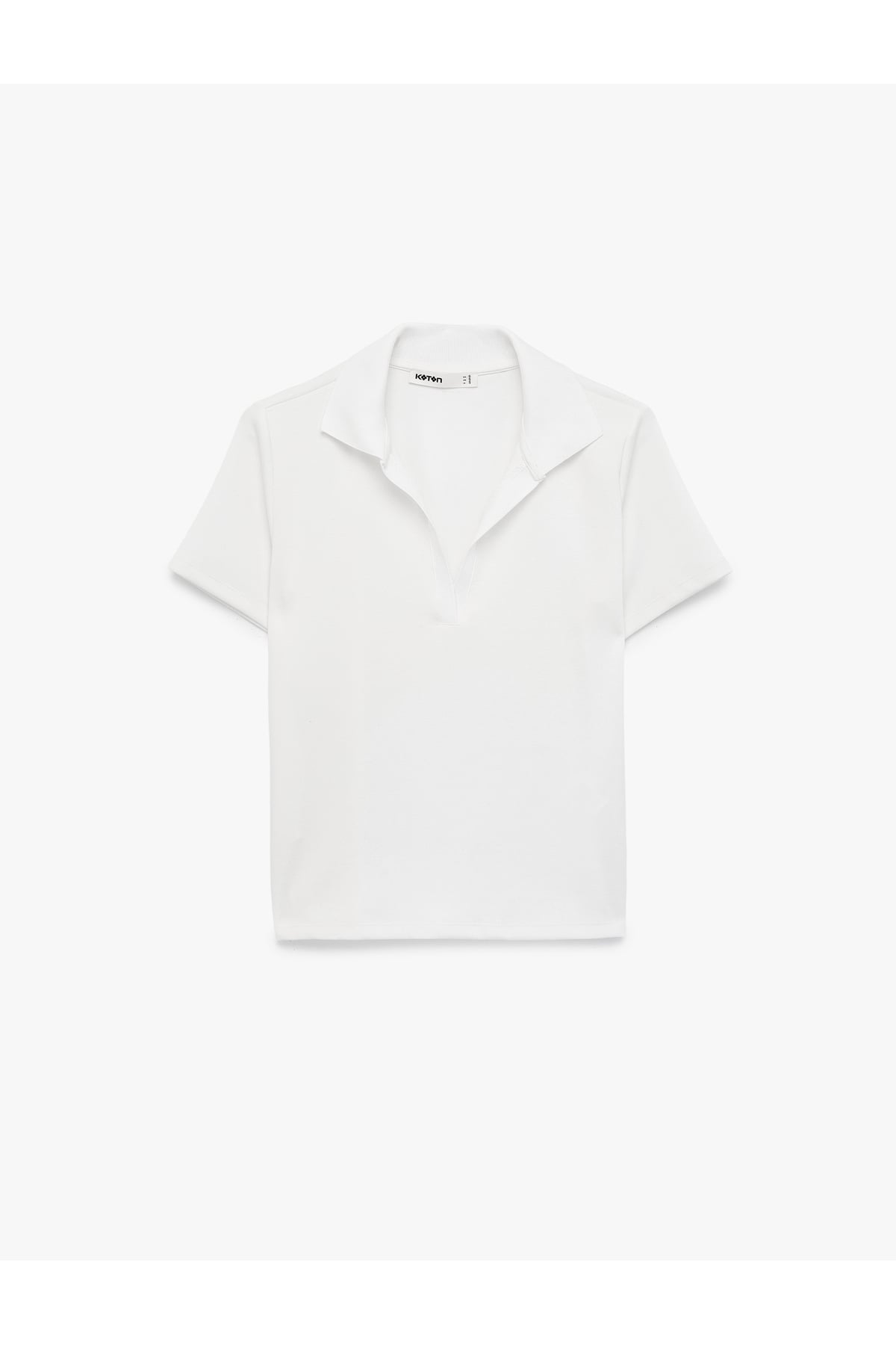 Regular Fit Kısa Kollu Kesik Polo Yaka Tişört