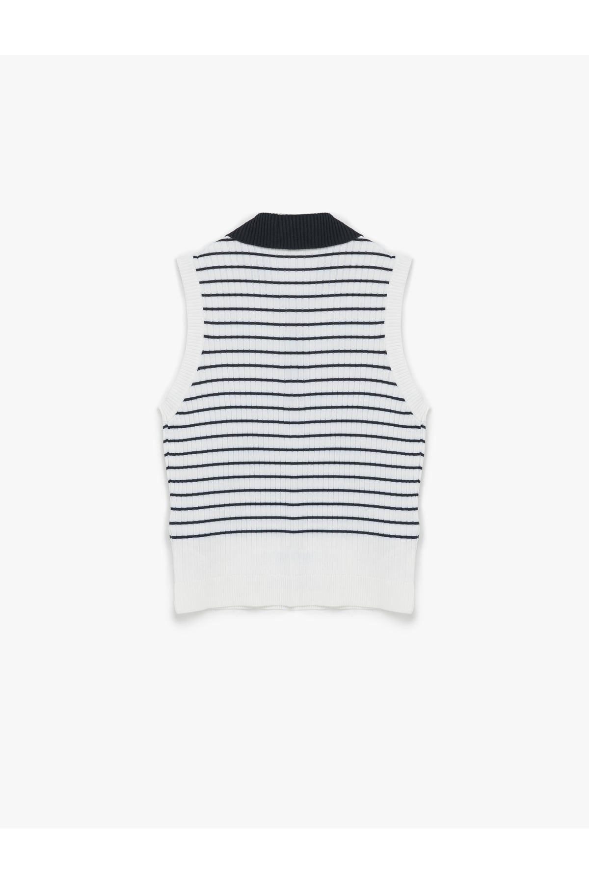 Regular Fit Kolsuz Yarım Düğmeli Polo Yaka Triko Bluz