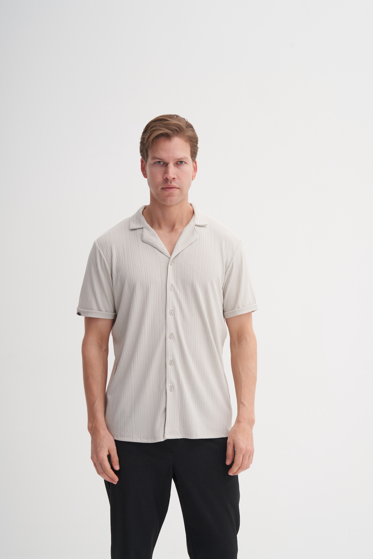 Regular Fit Örme Kısa Kol Gömlek