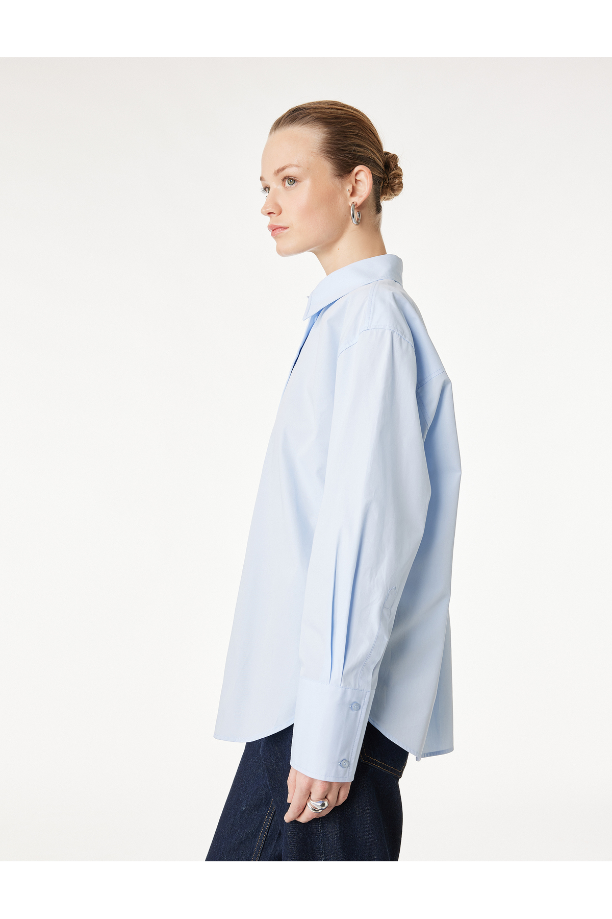 Regular Fit Pamuklu Uzun Kollu Poplin Gömlek