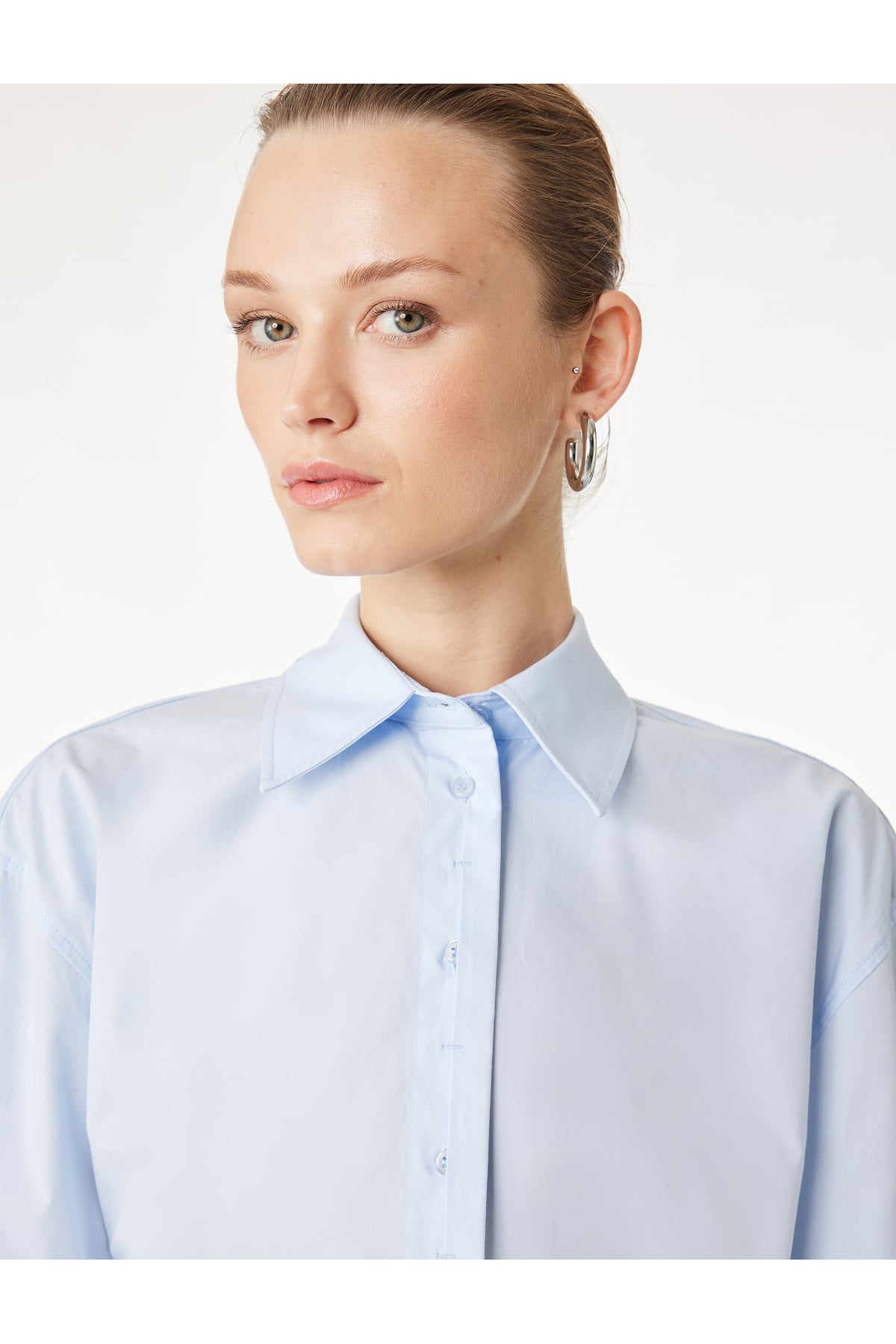 Regular Fit Pamuklu Uzun Kollu Poplin Gömlek