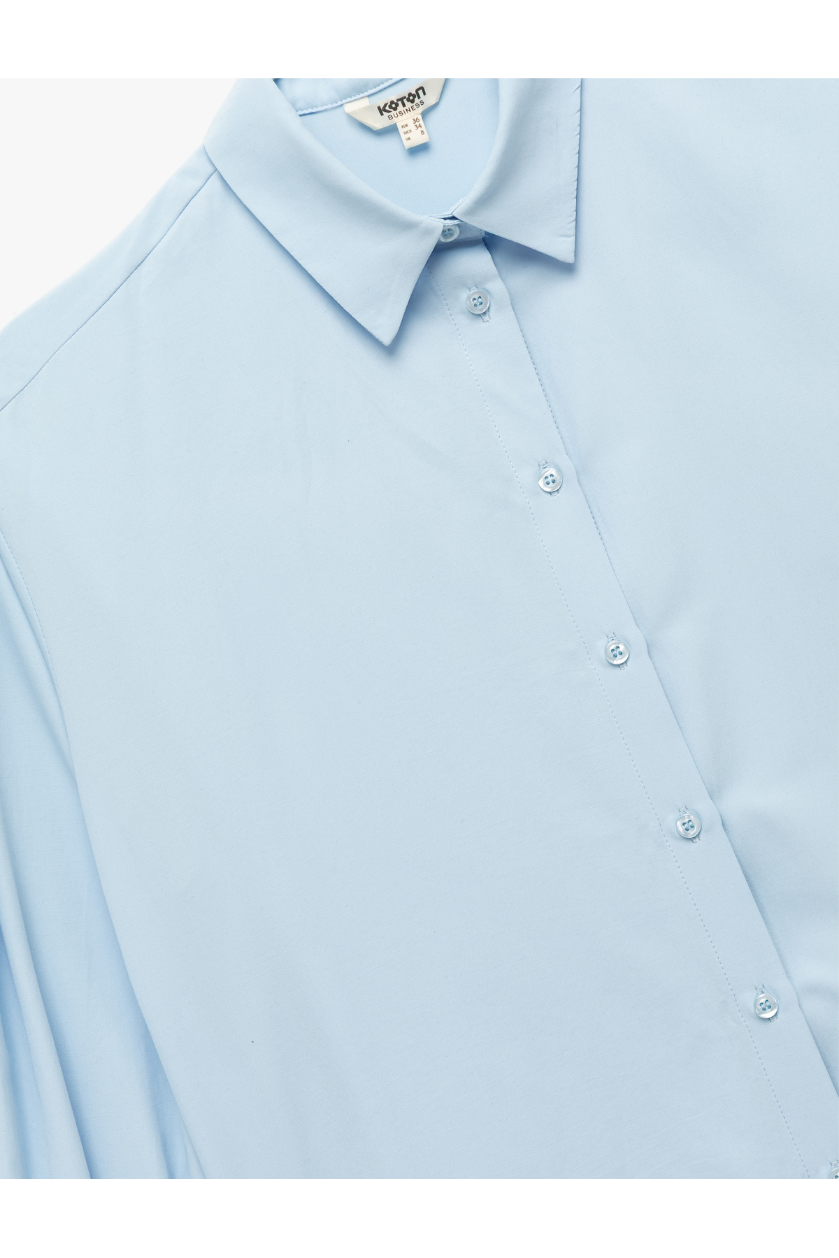 Regular Fit Pile Detaylı Uzun Kollu Poplin Gömlek