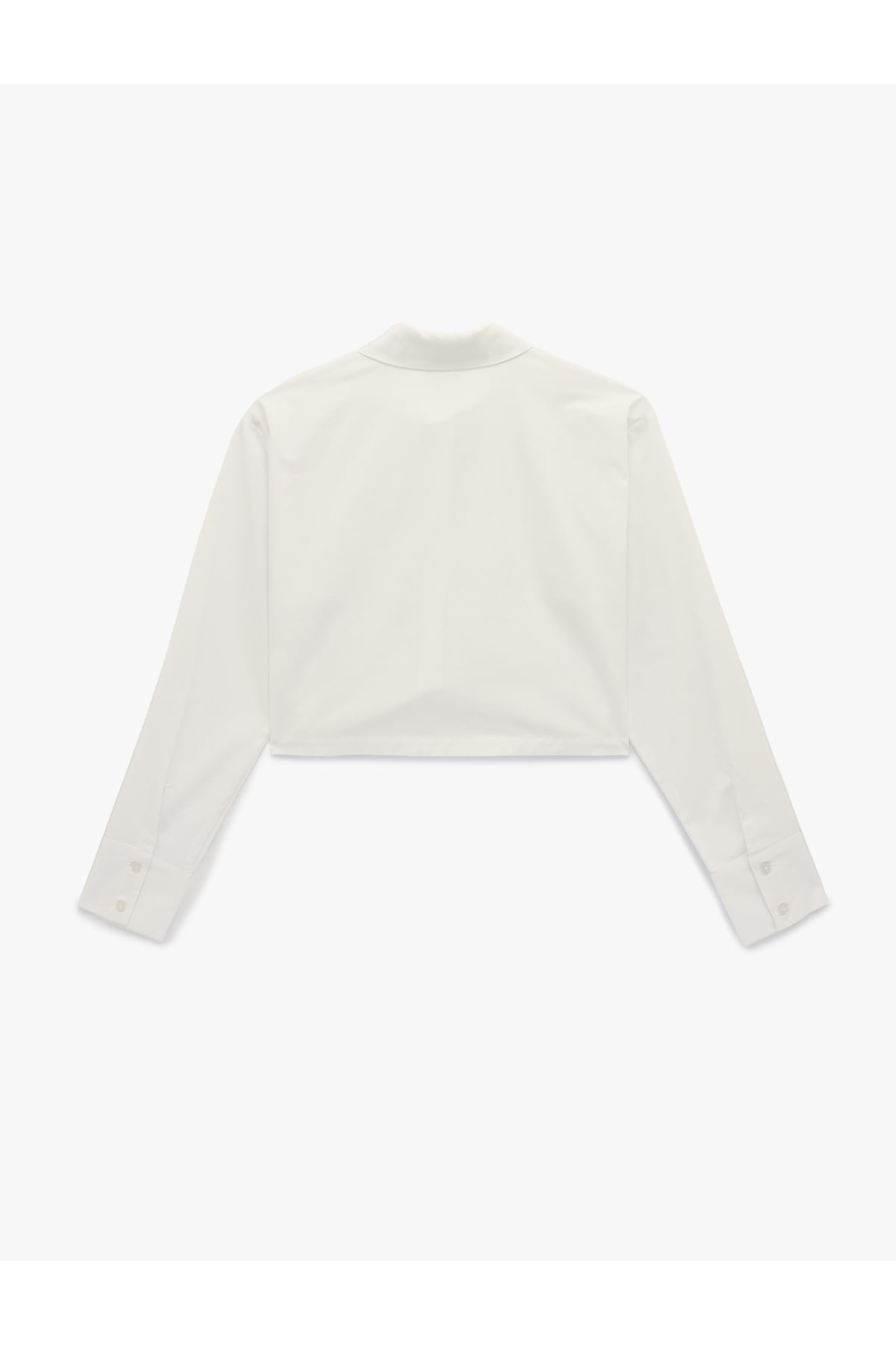 Regular Fit Uzun Kollu Klasik Yaka Crop Gömlek