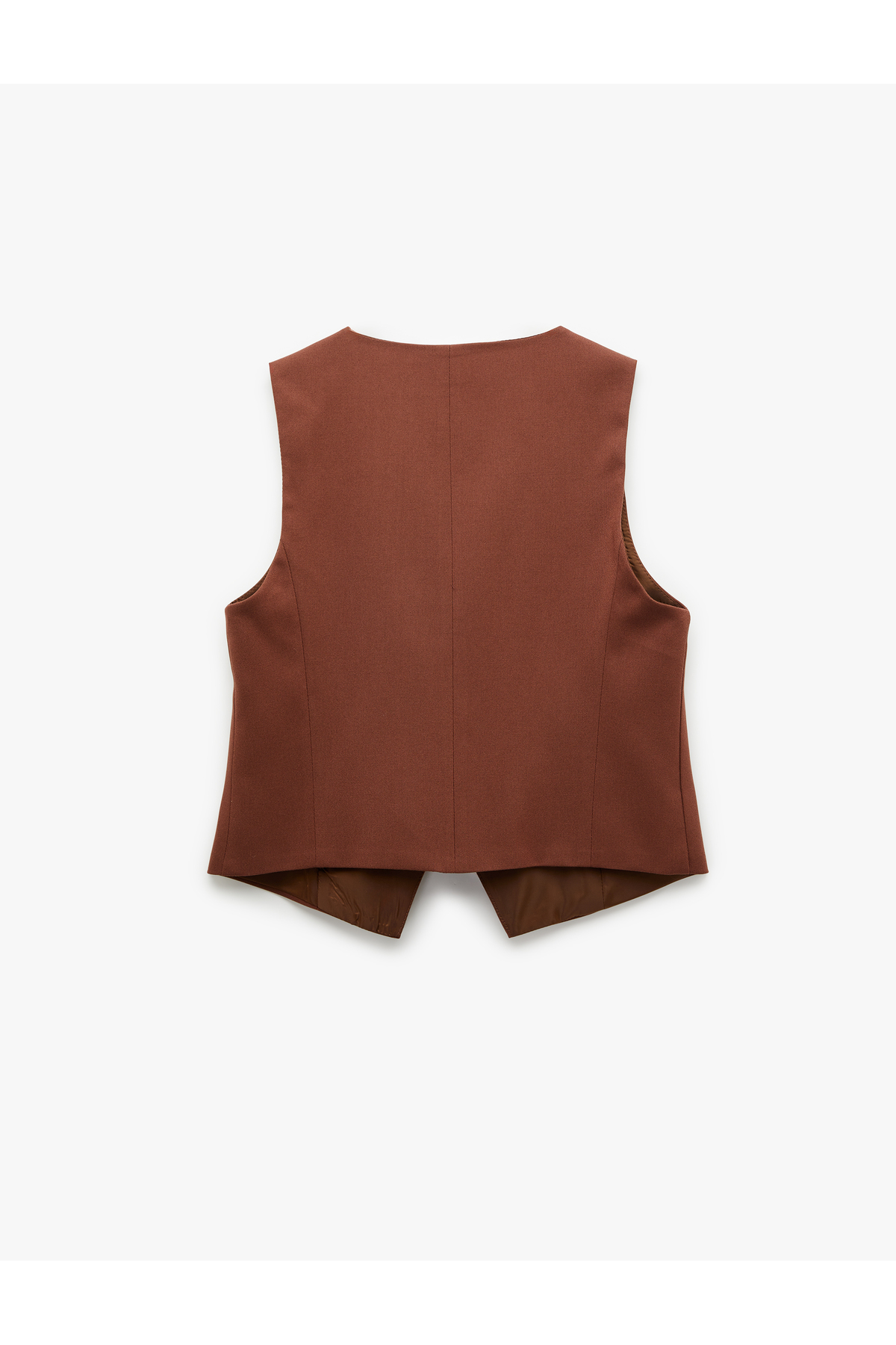 Regular Fit V Yaka Crop Blazer Yelek