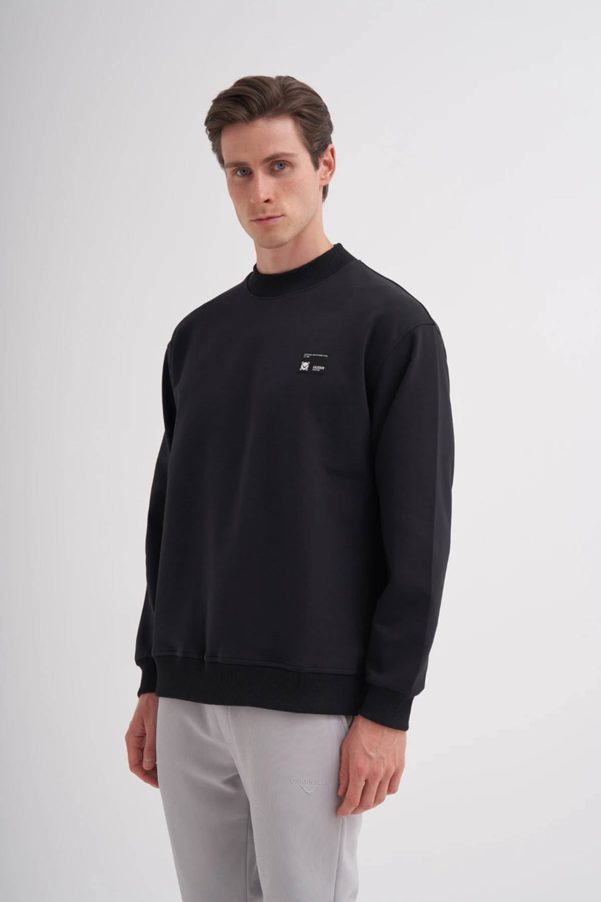 Relax Fit Pamuk Karışımlı Scuba Kumaş Sweatshirt