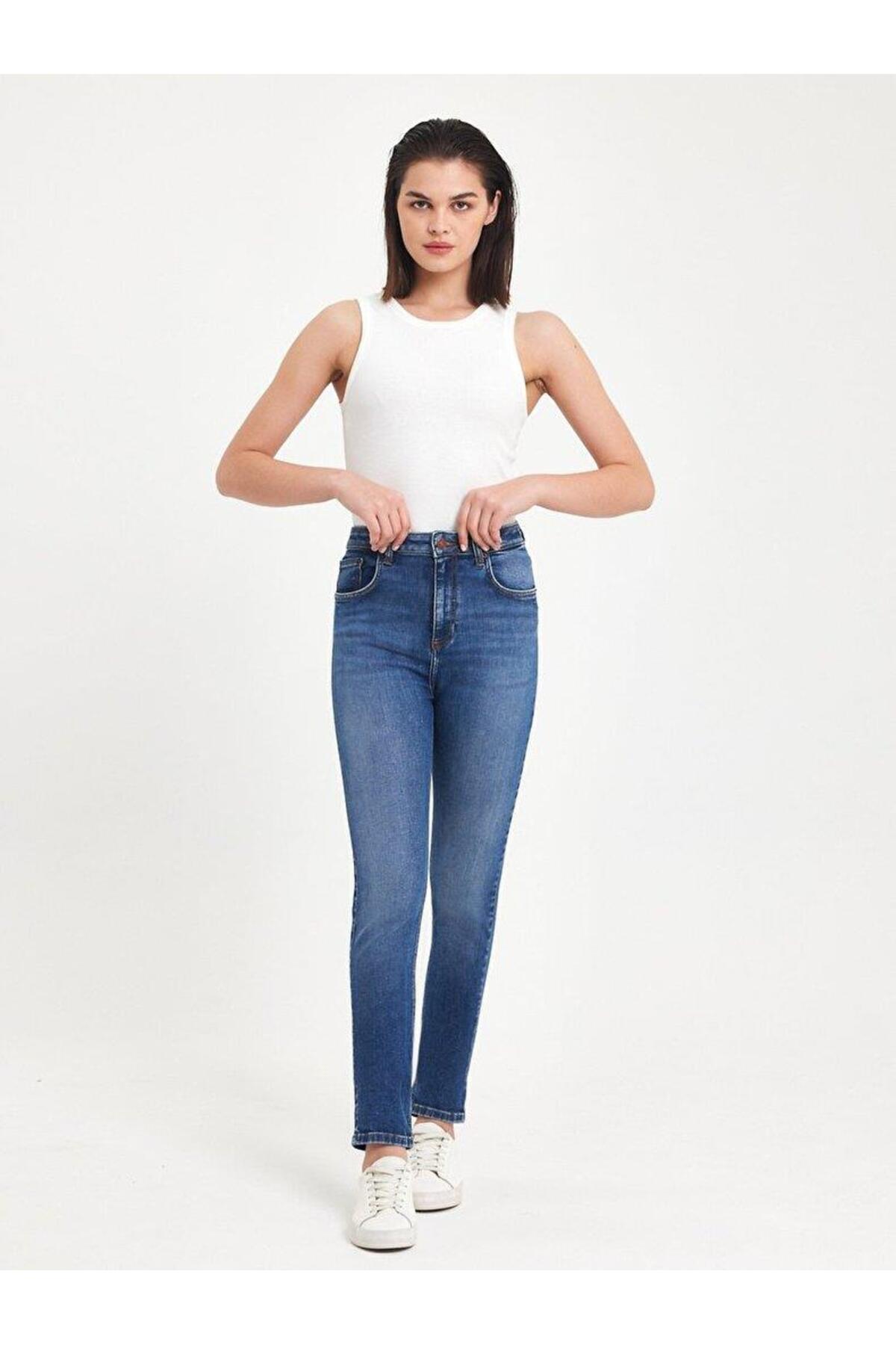 Ronna x Kalaıs wash yüksek bel kadın jean kot pantolon