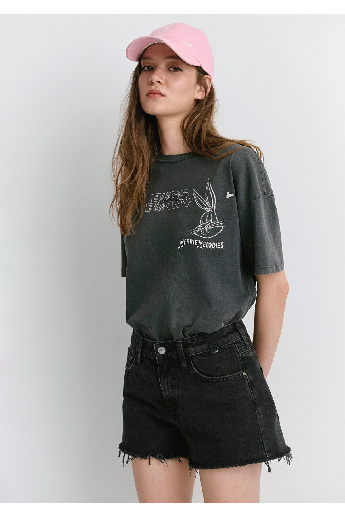 Rosie 90lar Yırtıklı Antrasit Jean Şort 1447481224