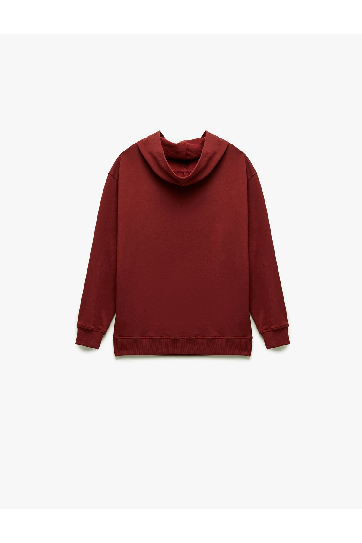 Şardonlu Kapşonlu Uzun Kollu Baskılı Pamuklu Oversize Sweatshirt