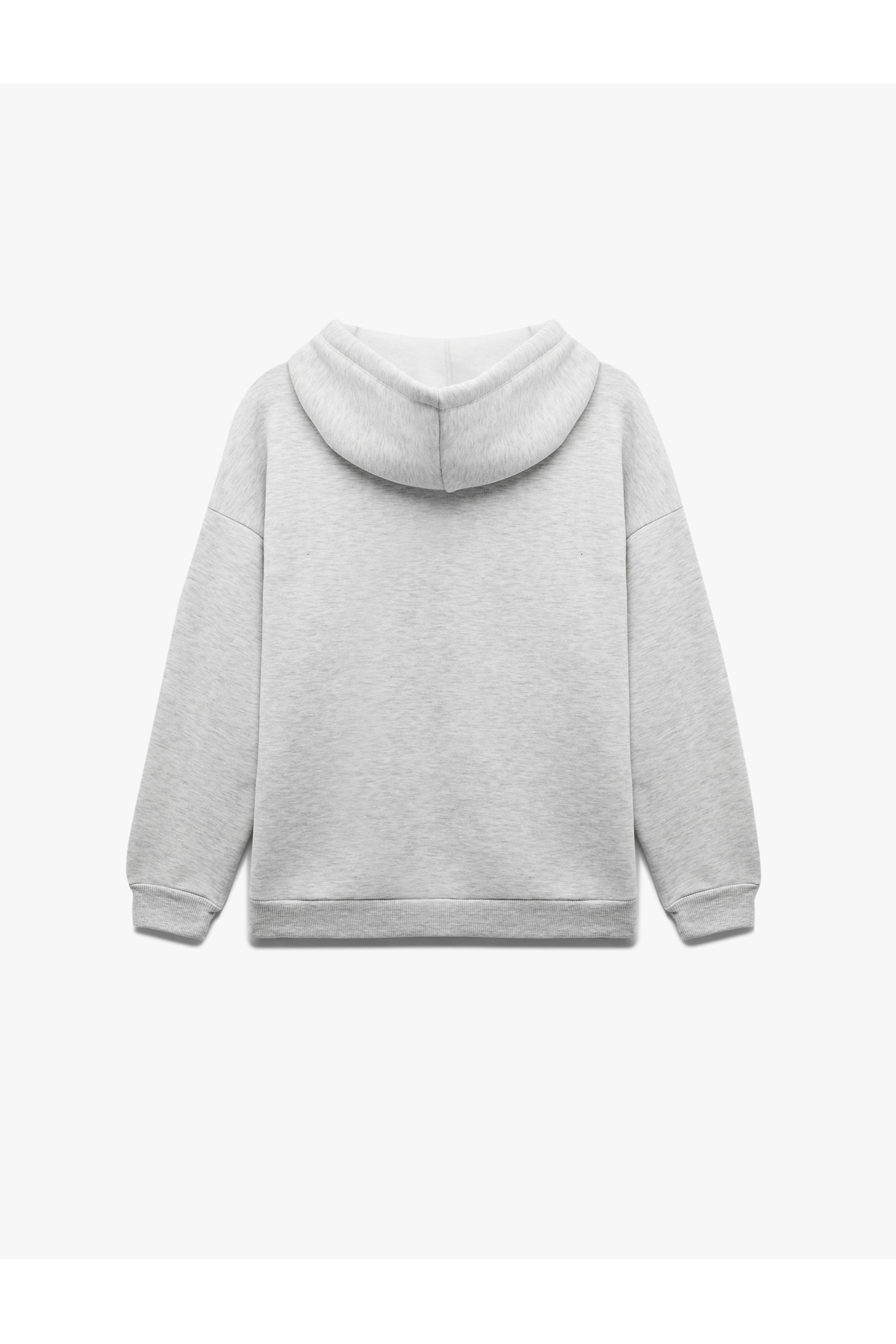 Şardonlu Kapüşonlu Baskılı Oversize Sweatshirt