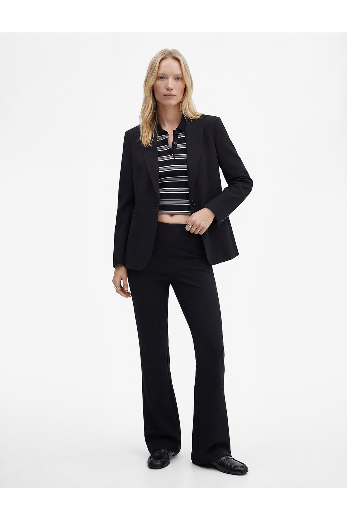 Scuba Kumaş Slim Fit İspanyol Paça Tayt
