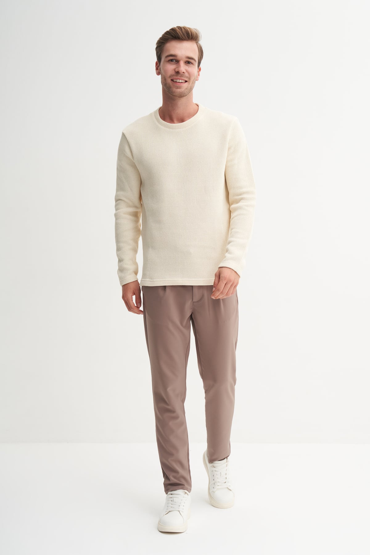 Selanik Örgü Pamuk Karışımlı Regular Fit Sweatshirt