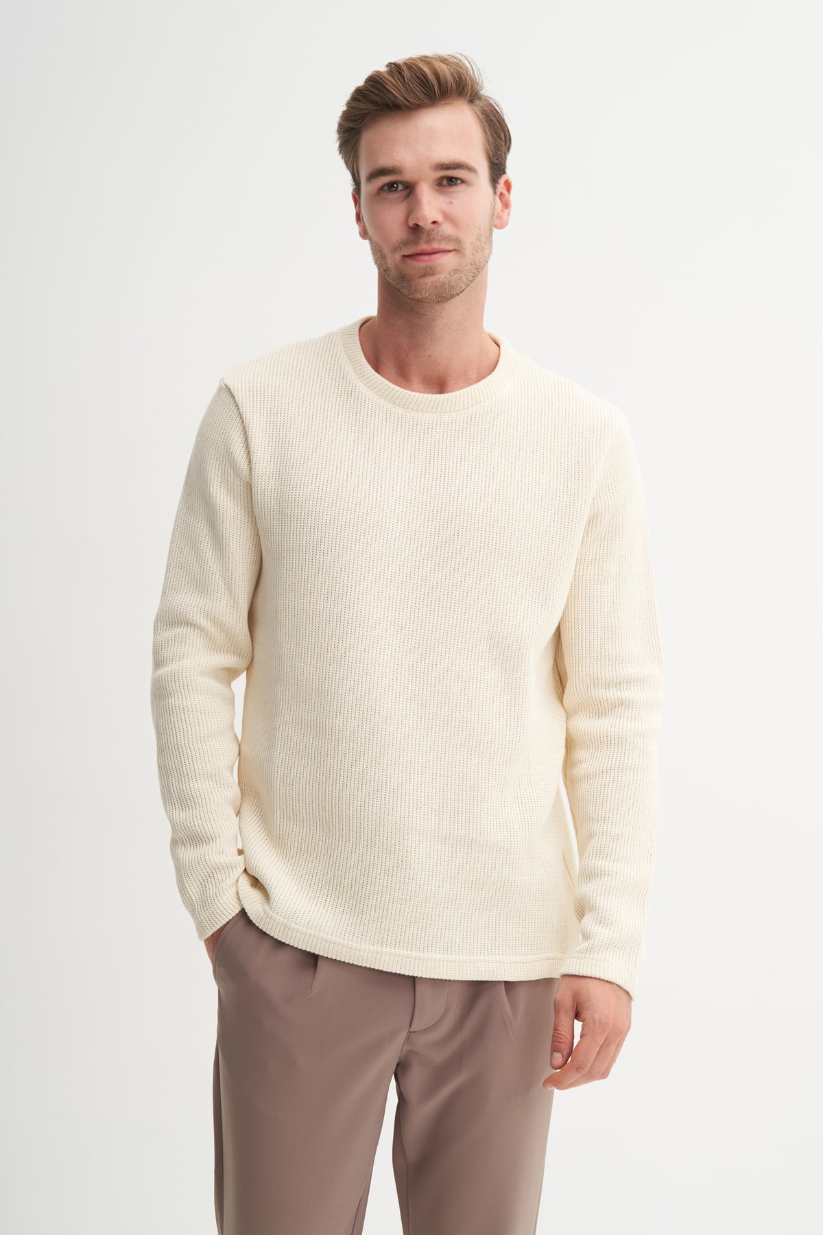 Selanik Örgü Pamuk Karışımlı Regular Fit Sweatshirt