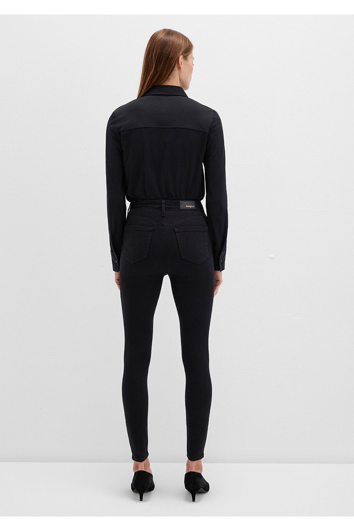 Serenay Black Gold Shape Jean Pantolon