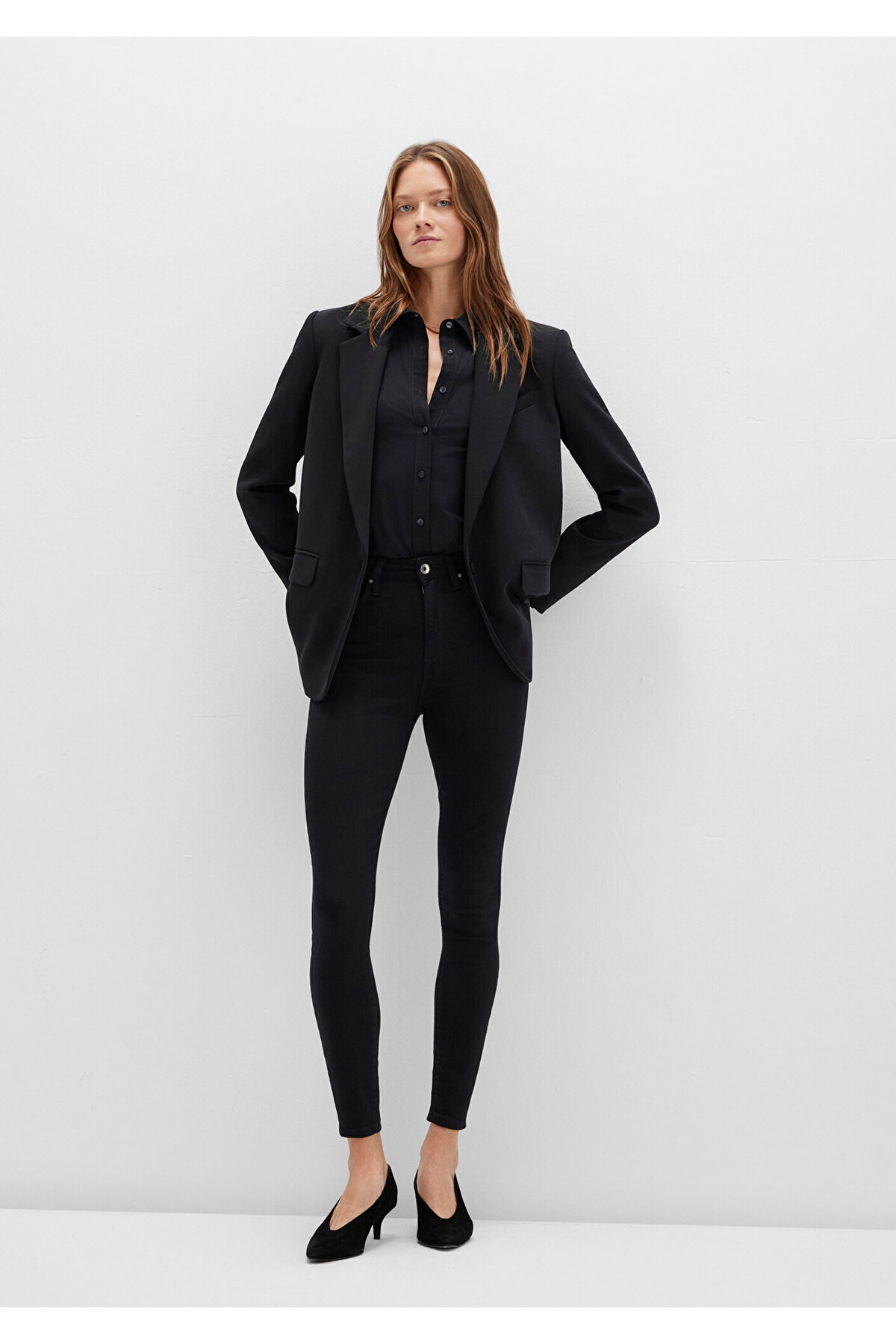 Serenay Black Gold Shape Jean Pantolon