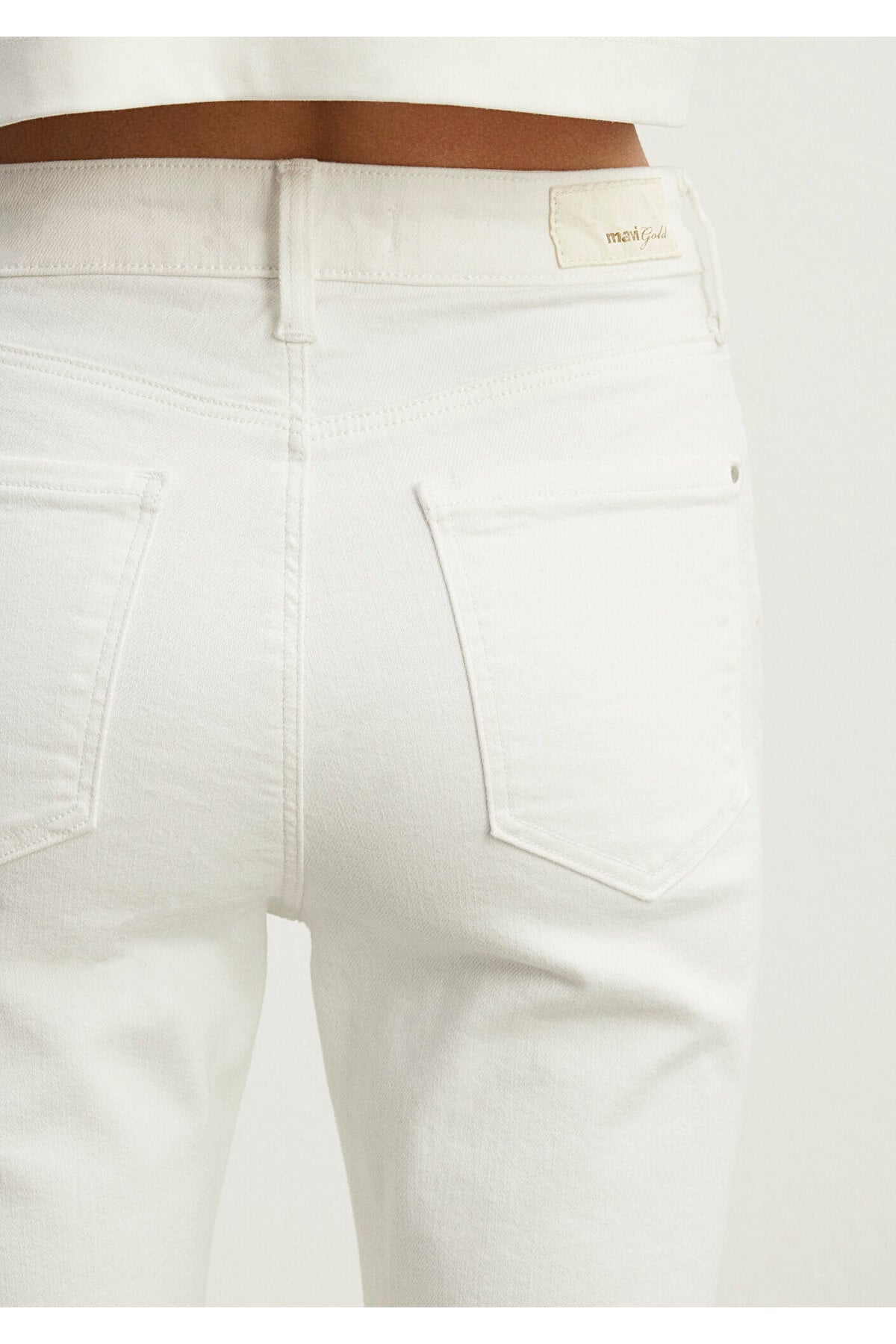 Serenay Gold Shape Beyaz Jean Pantolon 100980-83673