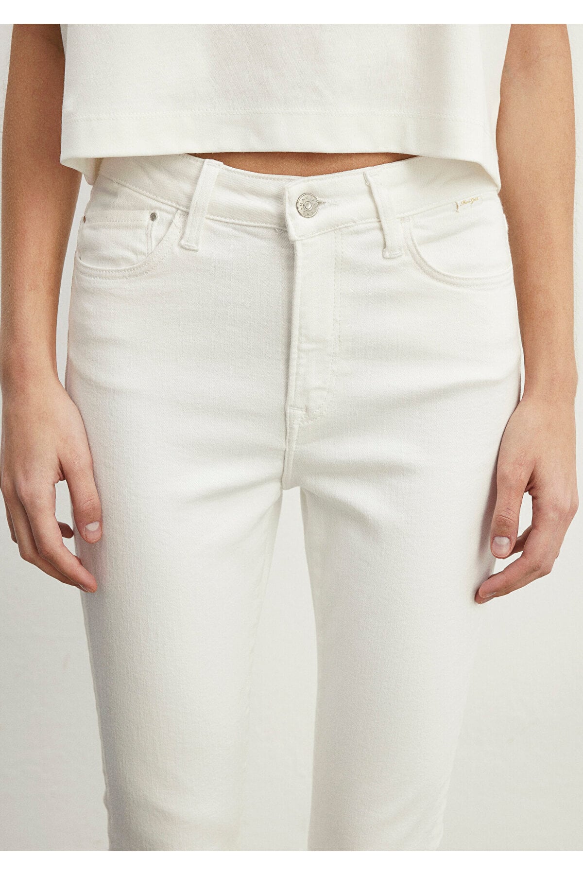 Serenay Gold Shape Beyaz Jean Pantolon 100980-83673
