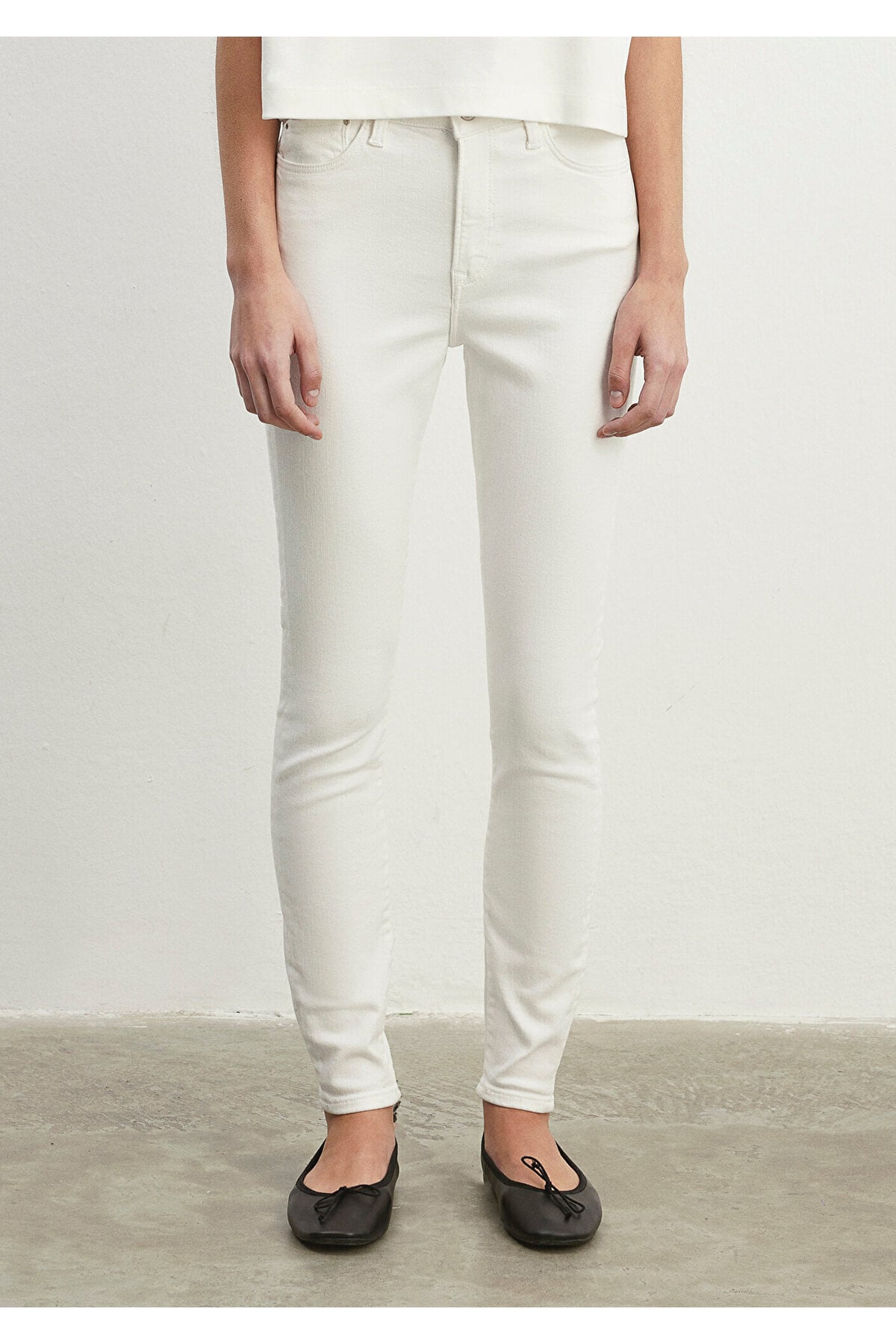 Serenay Gold Shape Beyaz Jean Pantolon 100980-83673