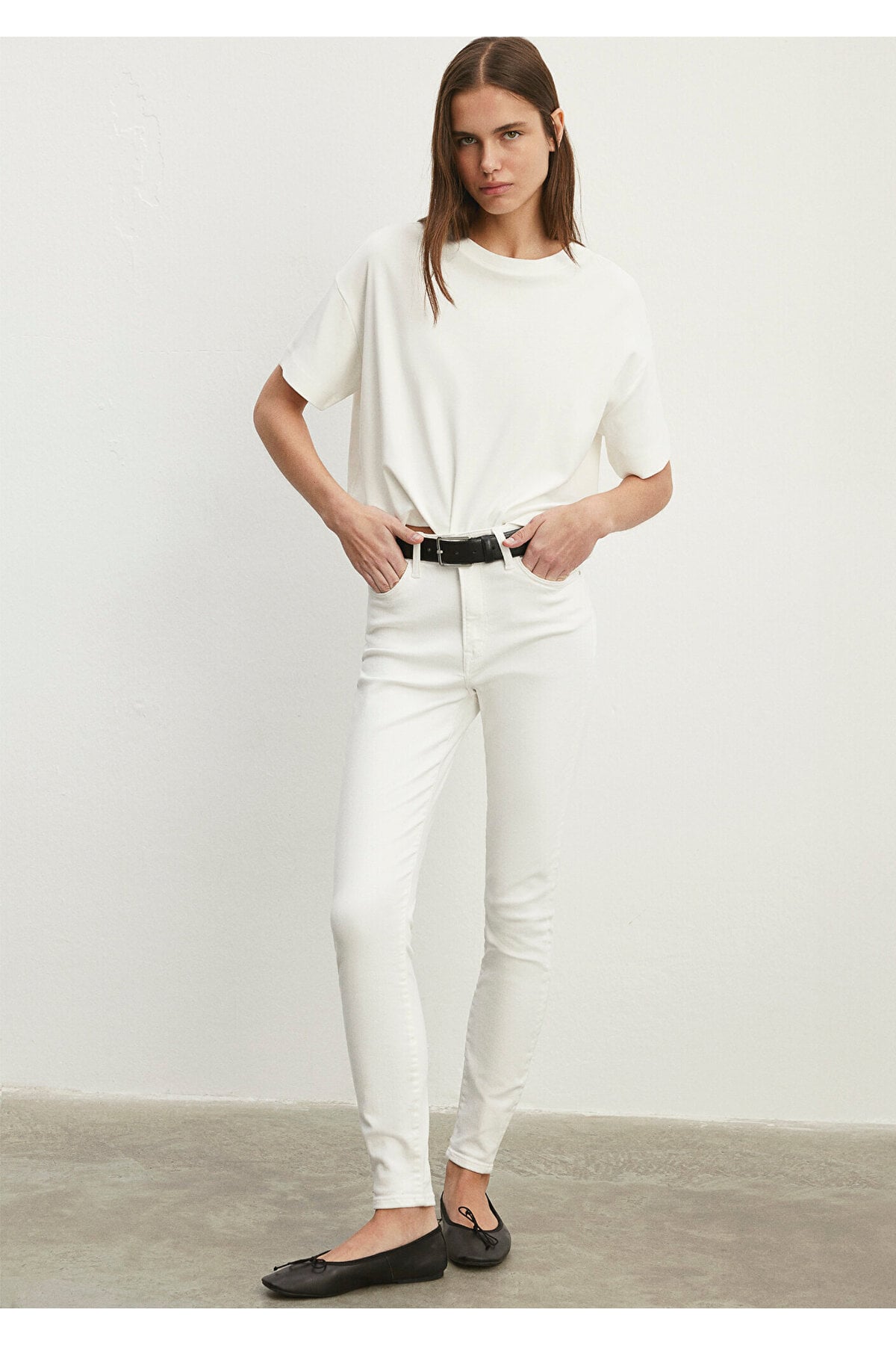 Serenay Gold Shape Beyaz Jean Pantolon 100980-83673