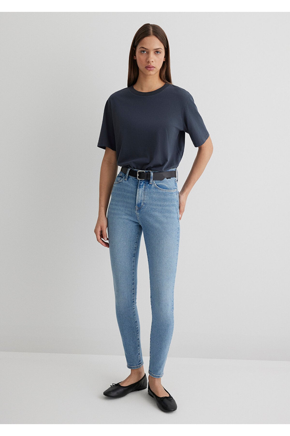 Serenay Gold Shape Puslu Indigo Mavisi Jean Pantolon 100980-80533