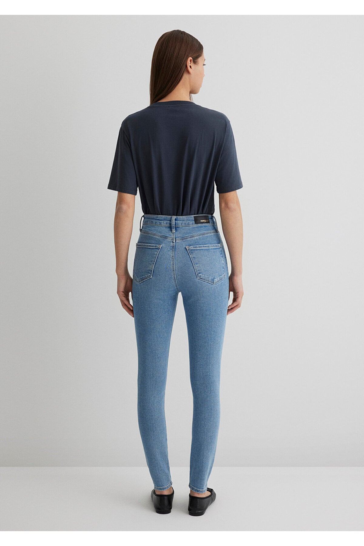 Serenay Gold Shape Puslu Indigo Mavisi Jean Pantolon 100980-80533