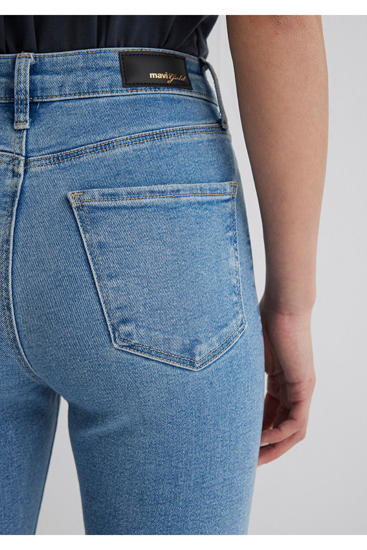 Serenay Gold Shape Puslu Indigo Mavisi Jean Pantolon 100980-80533