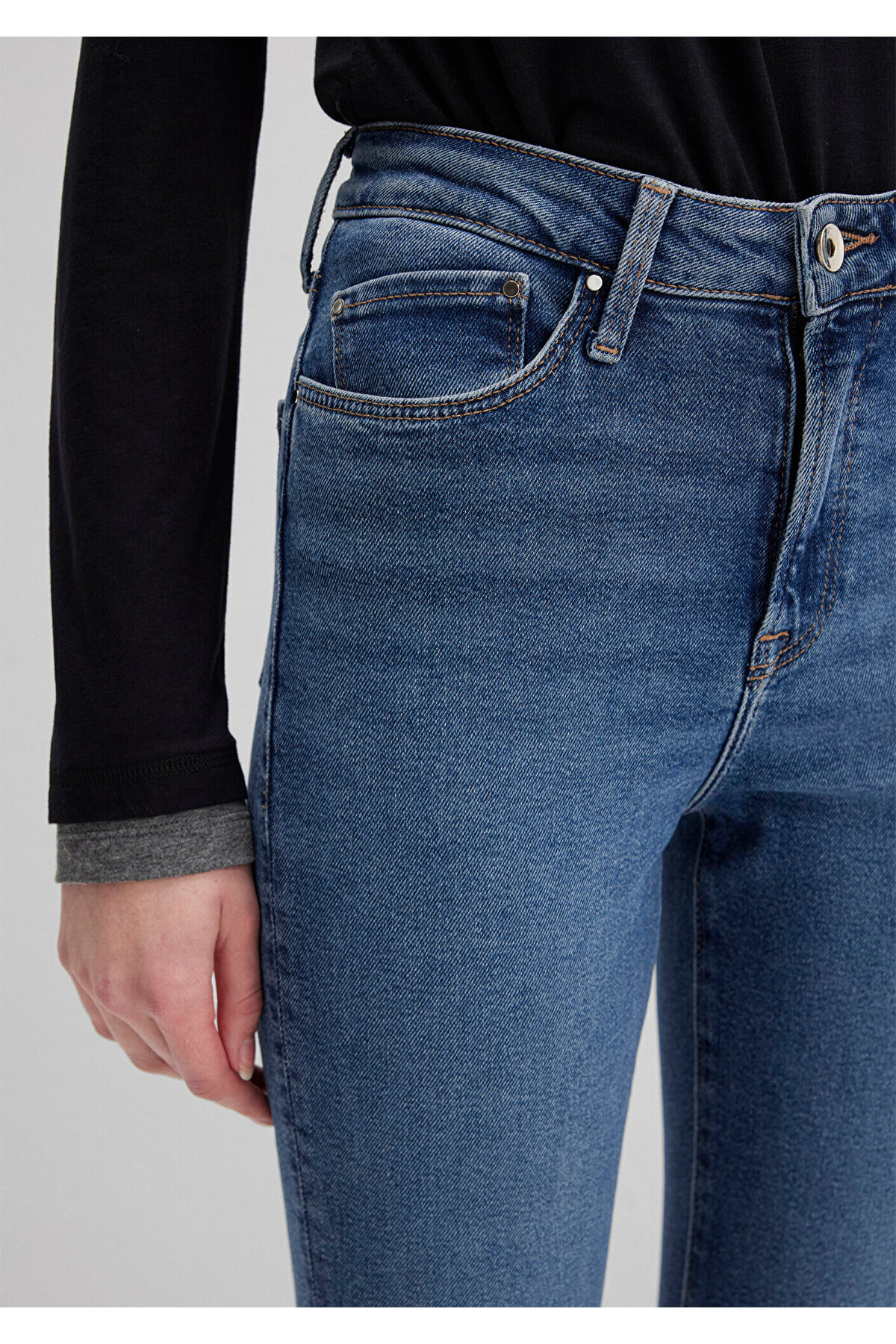 Serenay Gold Shape Vintage Indigo Mavisi Jean Pantolon 100980-82194