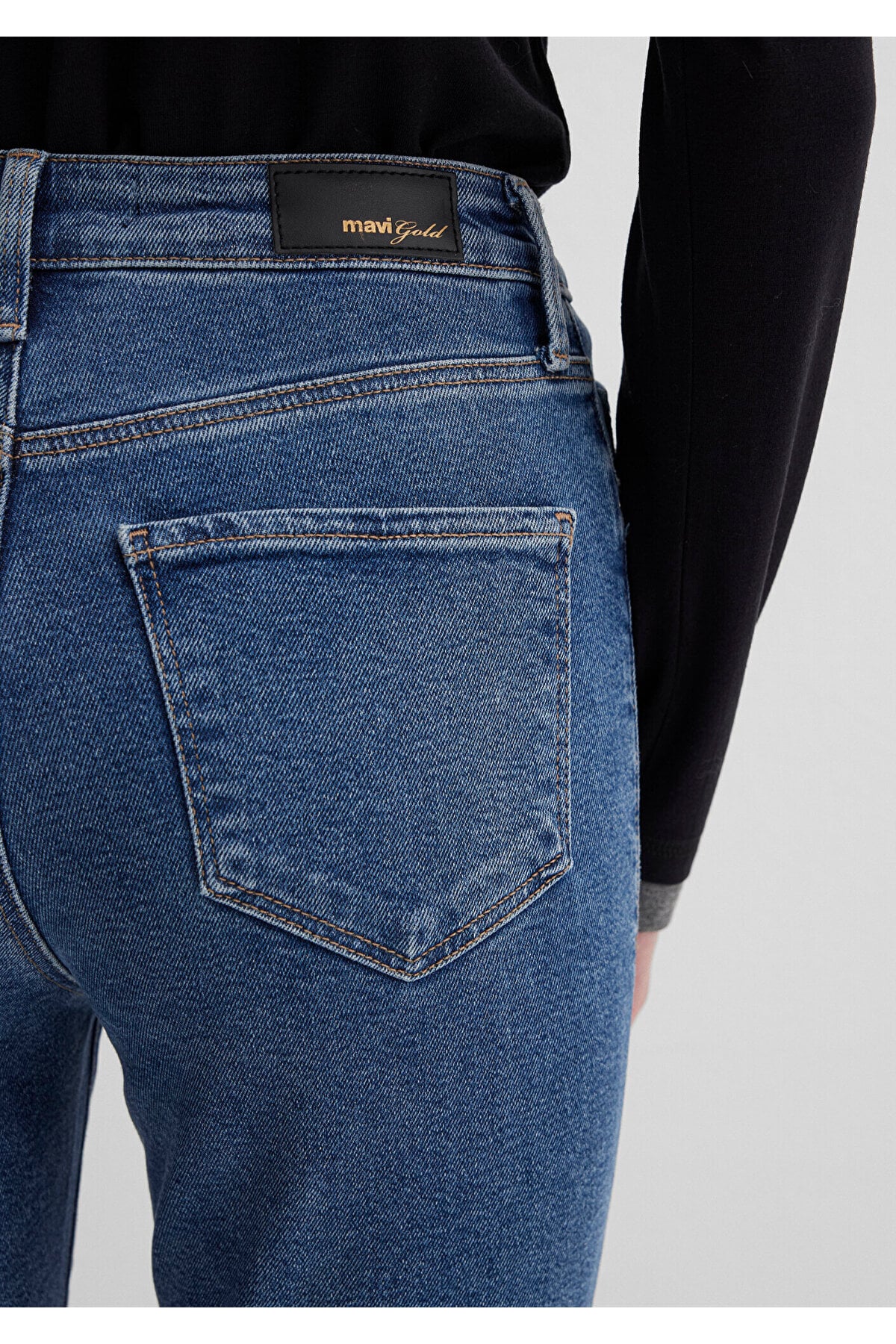 Serenay Gold Shape Vintage Indigo Mavisi Jean Pantolon 100980-82194
