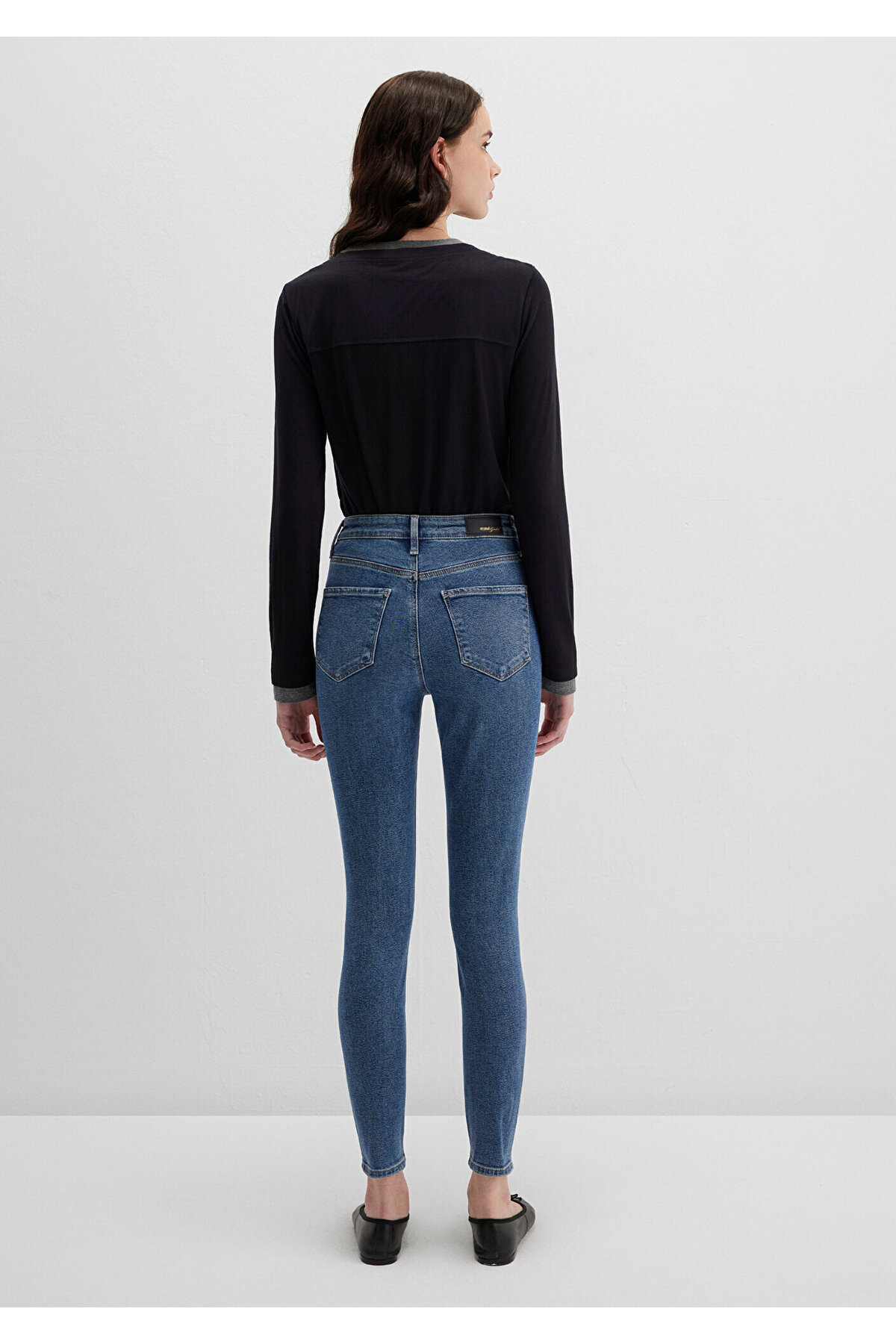 Serenay Gold Shape Vintage Indigo Mavisi Jean Pantolon 100980-82194