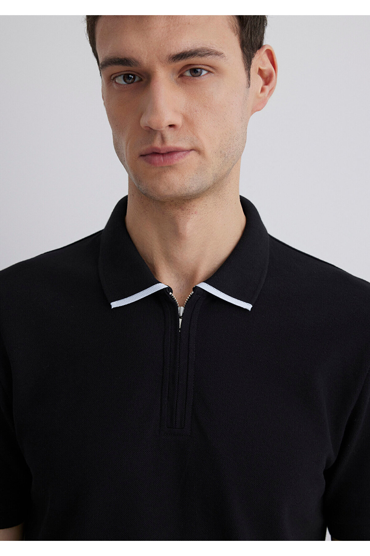 Şerit Detaylı Black Polo Tişört Regular Fit / Normal Kesim 0612654-900
